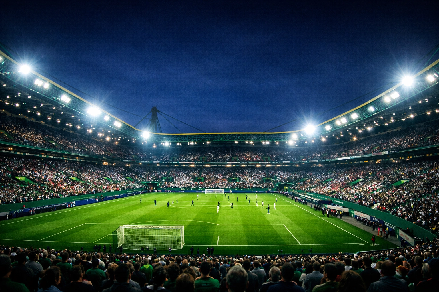 Stimmungsvolle Stadionatmosphäre im Estádio José Alvalade beim Champions League Spiel Sporting CP gegen Arsenal.
