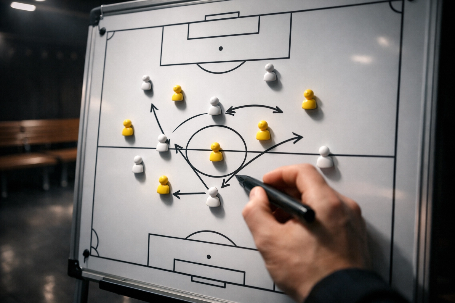 Taktik-Board mit Spielzügen für die Bundesliga-Prognose Stuttgart gegen Dortmund.