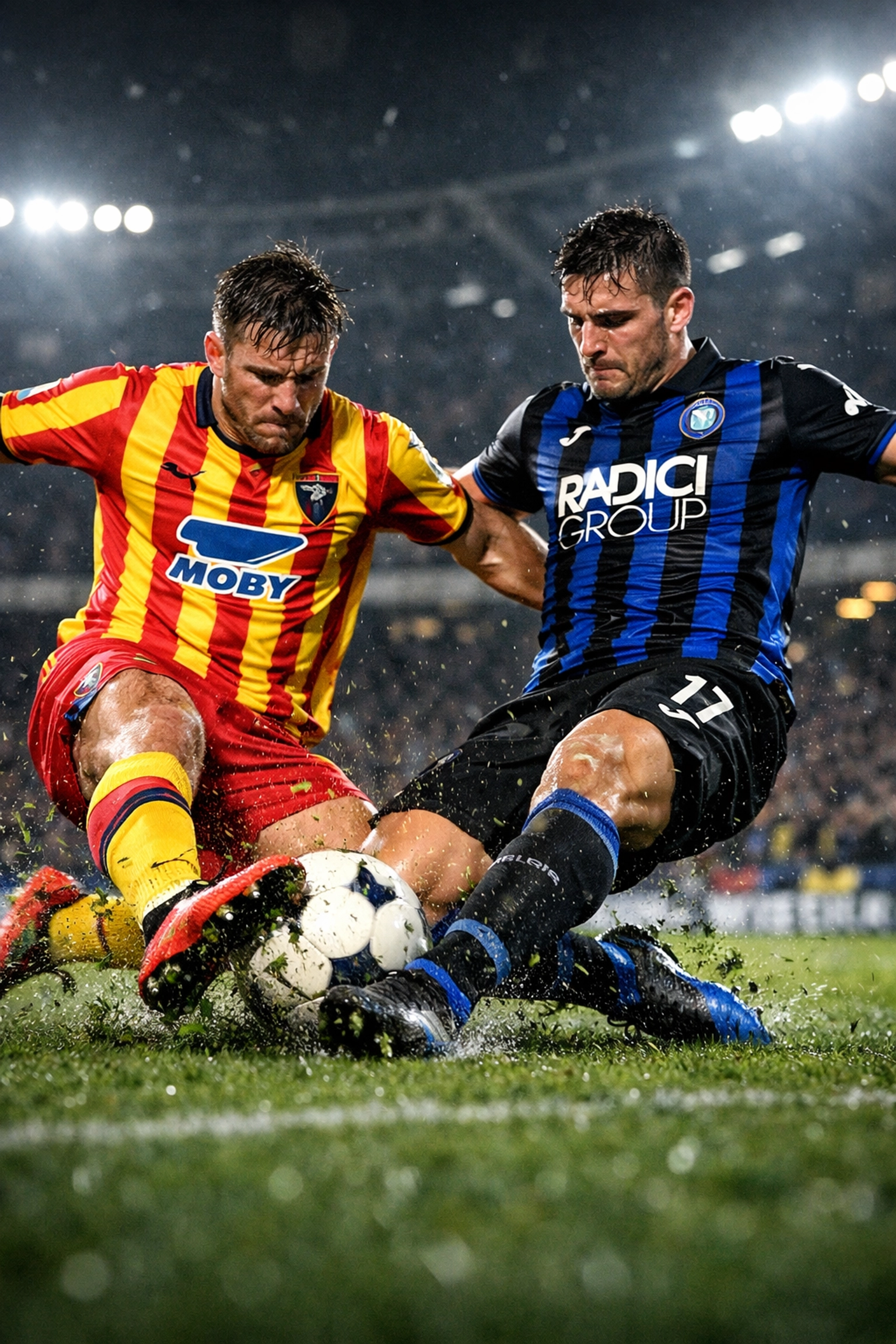 Zweikampf zwischen US Lecce und Atalanta Bergamo während der Serie A Spielanalyse.