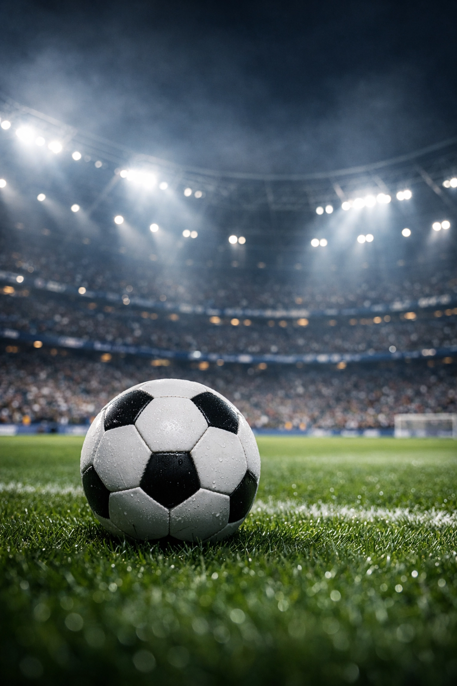 Atmosphäre im Fußballstadion bei Nacht für die Champions League Analyse Bayern gegen Real Madrid.