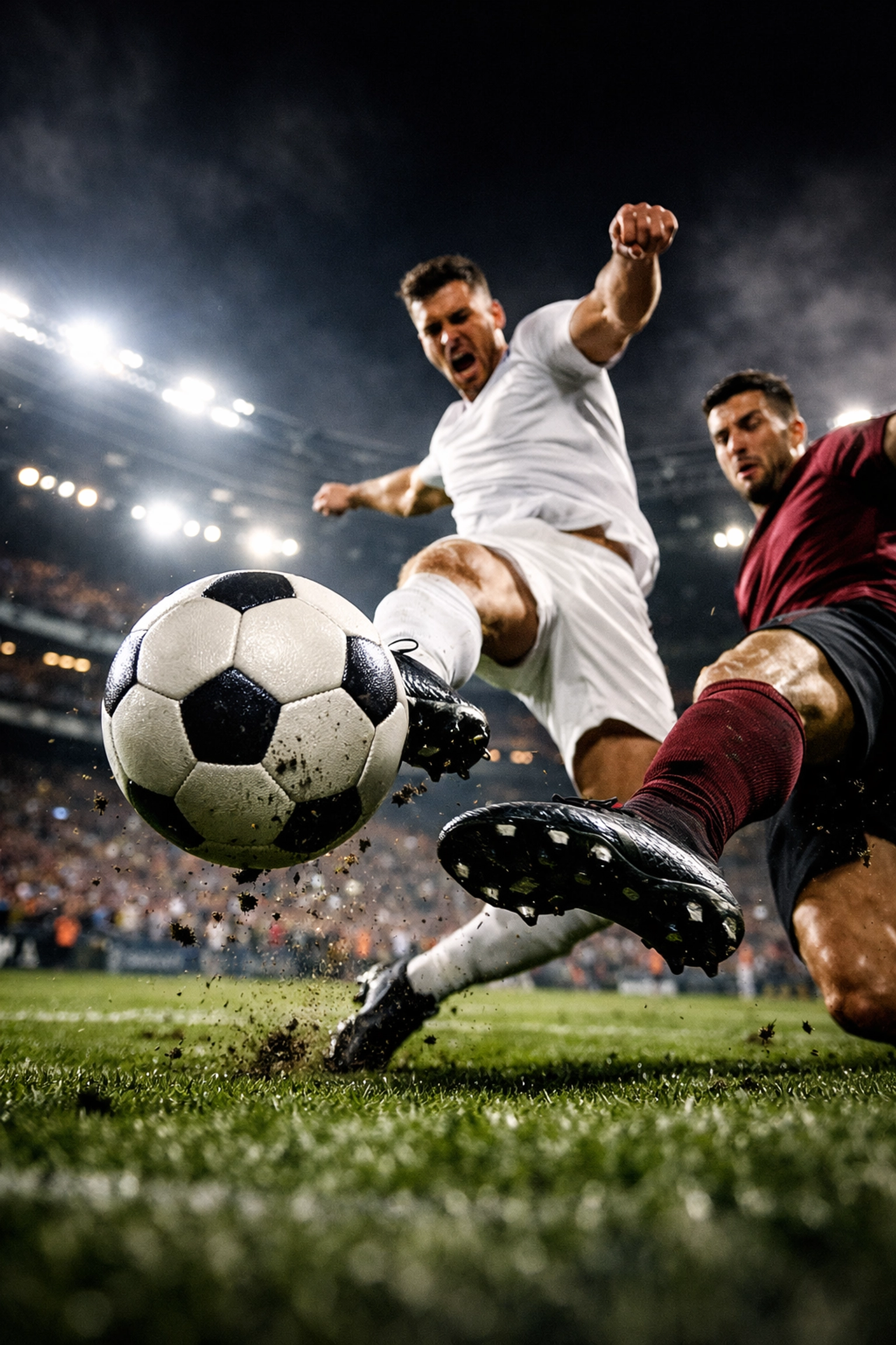 Marseille-Stürmer im Zweikampf gegen Metz im gegnerischen Strafraum für hohe xG-Werte.