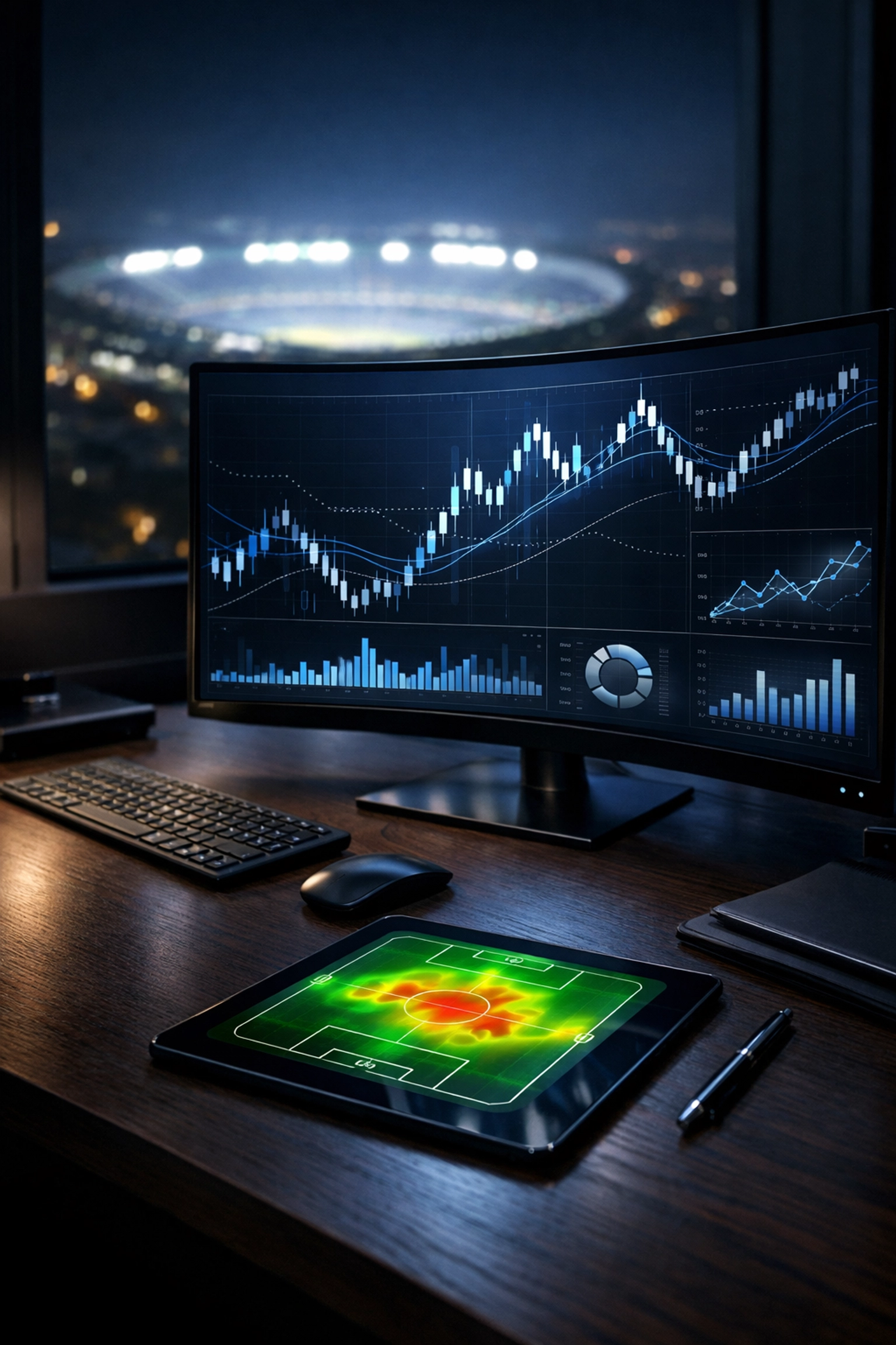 Analysten-Arbeitsplatz mit Datenvisualisierung zur Identifikation von Value-Optionen.