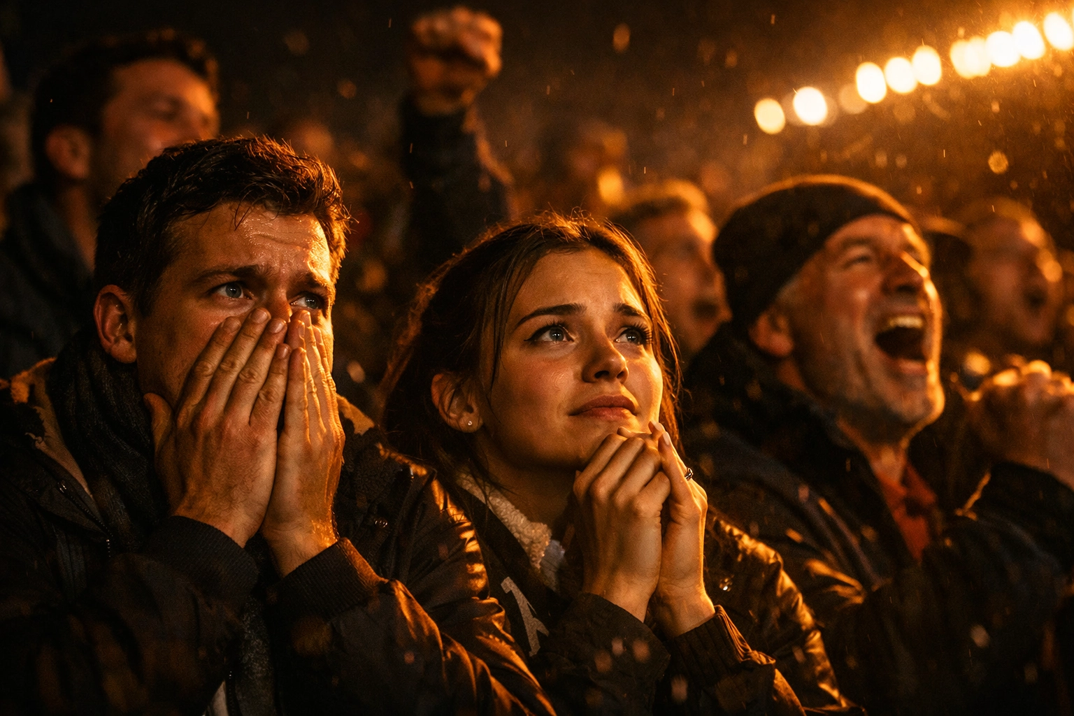 Emotionale Hull City Fans auf der Tribüne während der entscheidenden Saisonphase der Championship.