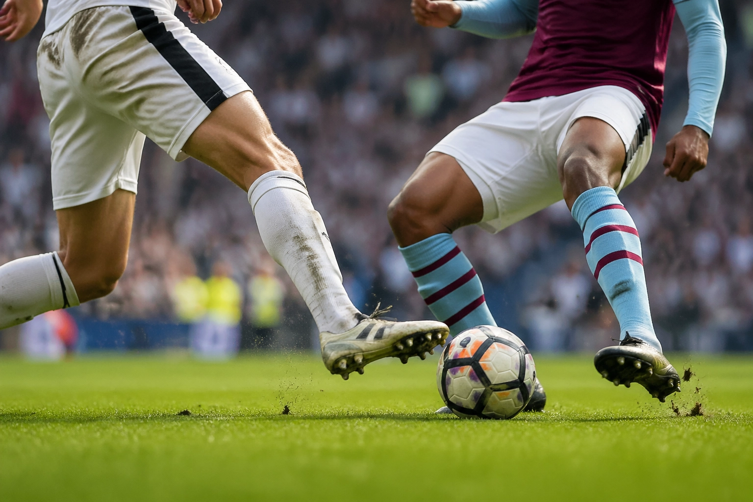 Intensiver Zweikampf um den Ball im Premier League Duell zwischen Fulham und Aston Villa.