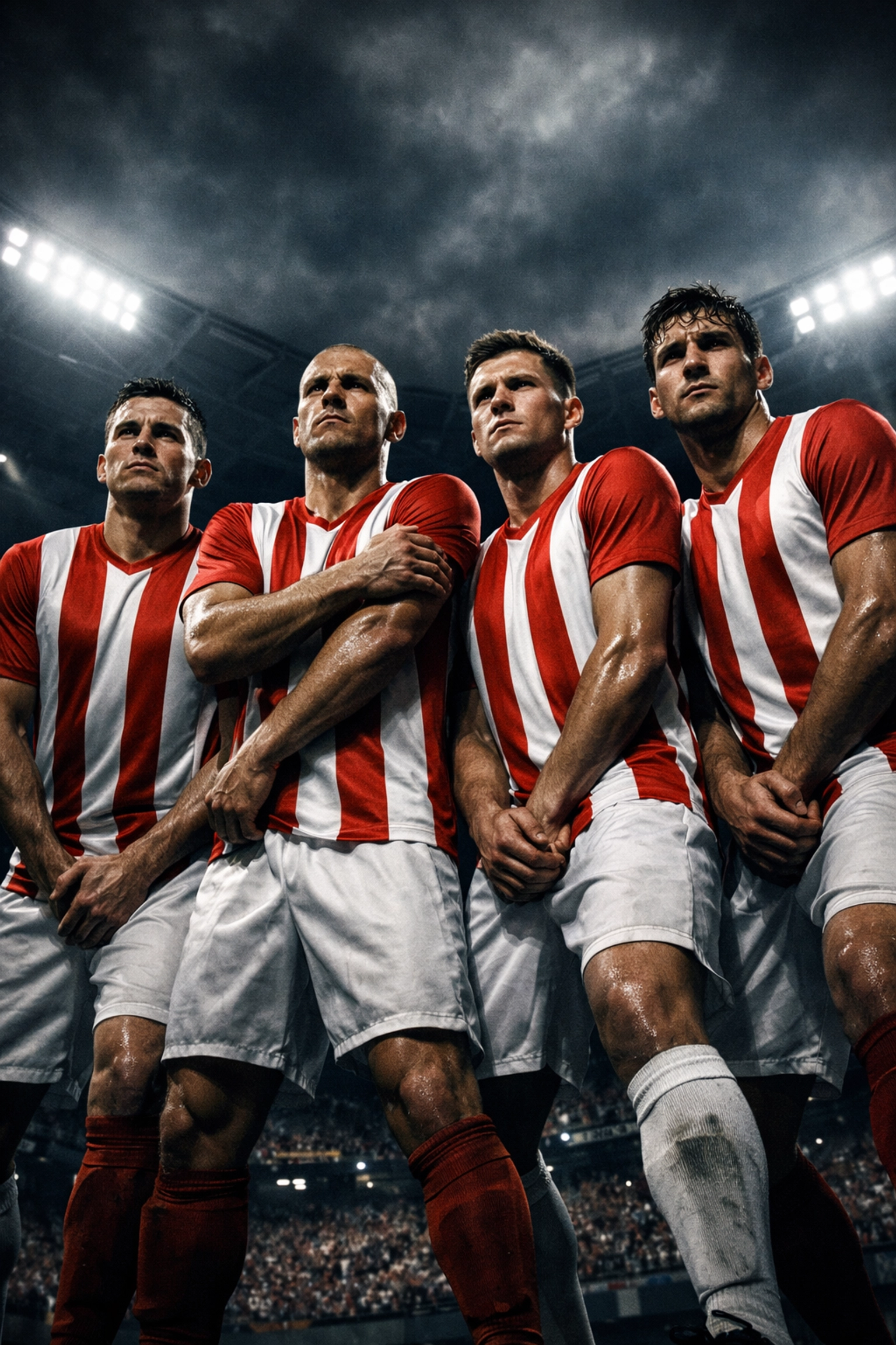 Disziplinierte defensive Spielermauer im Stadion bei der taktischen Analyse für Leverkusen.