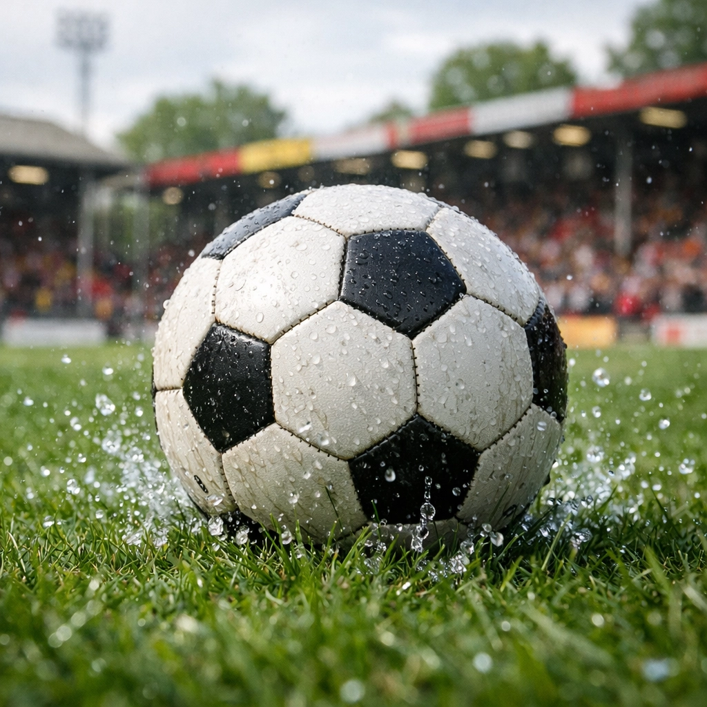 Fußball auf nassem Rasen im Stadion De Adelaarshorst für die Go Ahead Eagles gegen AZ Alkmaar Analyse.