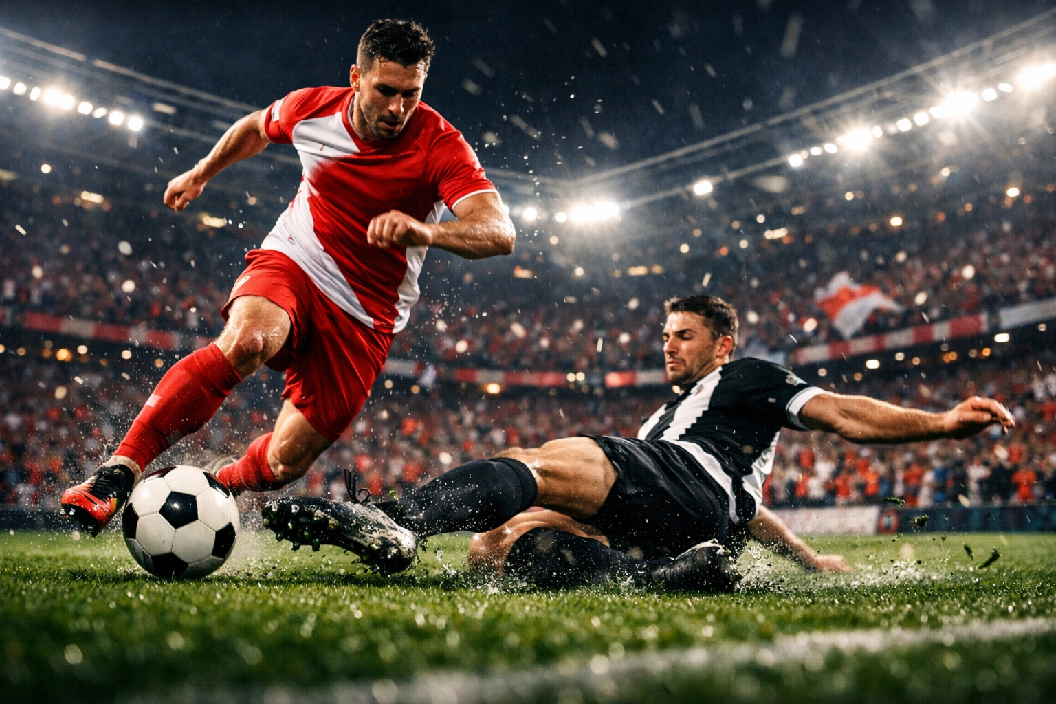 Dynamischer Zweikampf zwischen Eintracht Frankfurt und RB Leipzig im Bundesliga-Spiel am 18. April 2026.