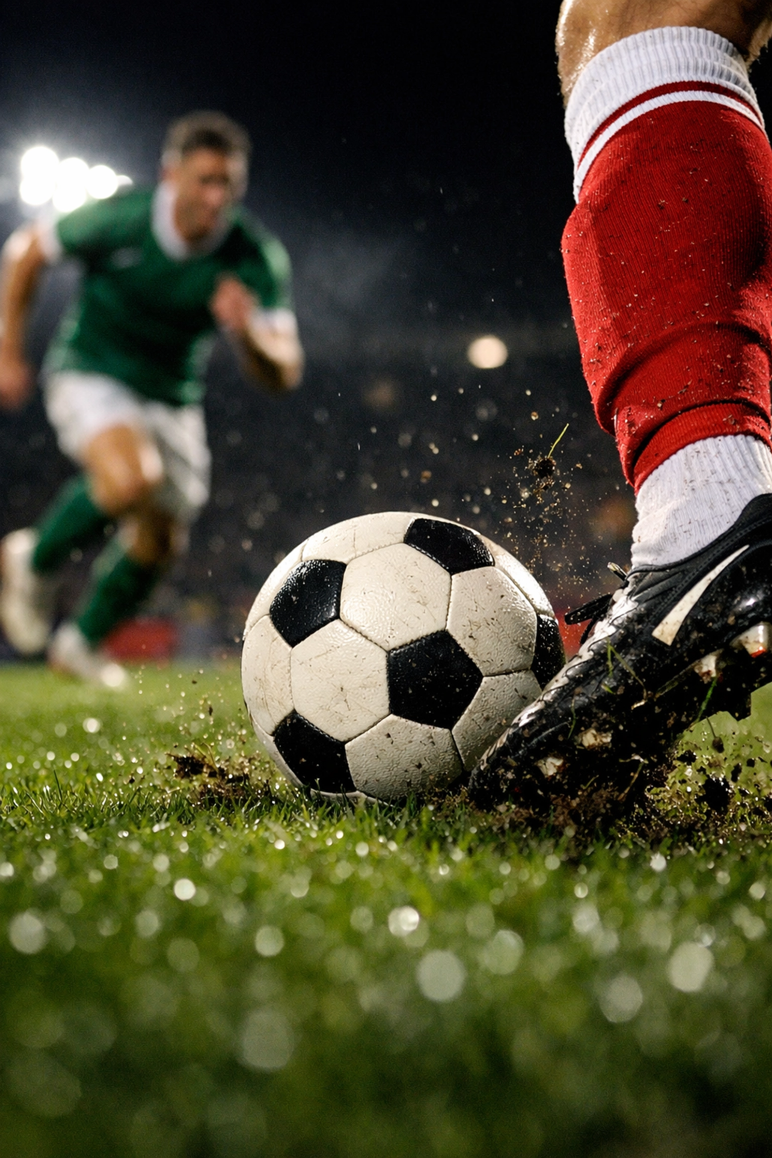 Dynamische Spielszene mit Fokus auf den Ball beim La Liga Duell Girona vs. Real Betis.