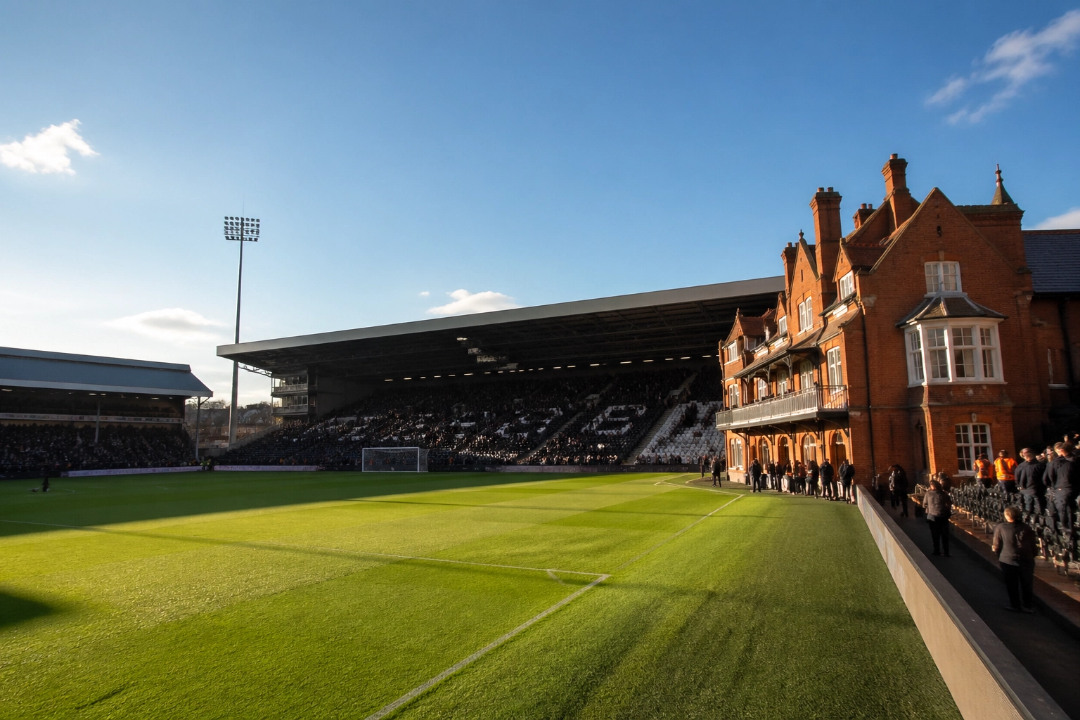 Stadionatmosphäre im Craven Cottage für die Premier League Analyse Fulham gegen Aston Villa.