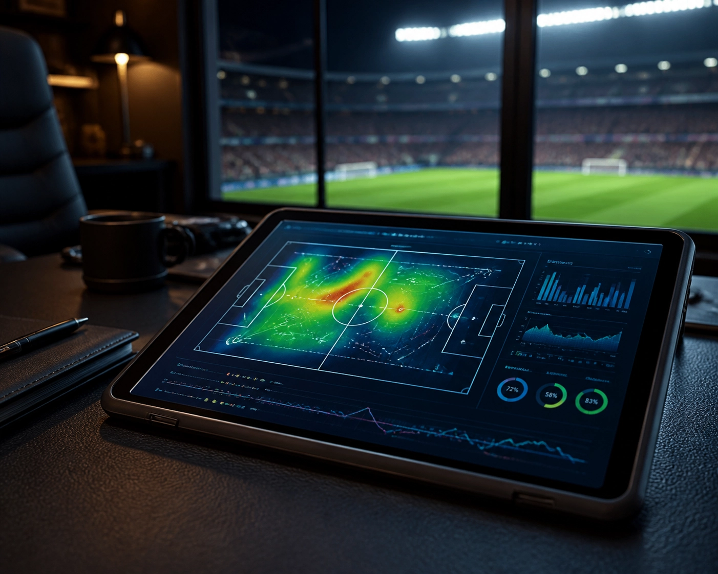 Datenbasierte taktische Analyse und Heatmap für die Bundesliga-Partie Leverkusen gegen Leipzig.