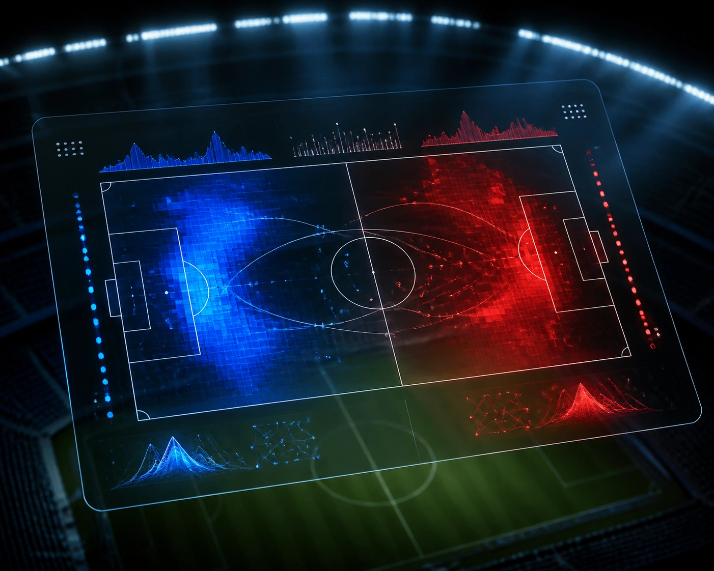 Taktische Heatmap-Analyse der Spielstile von KRC Genk und Royal Antwerpen.