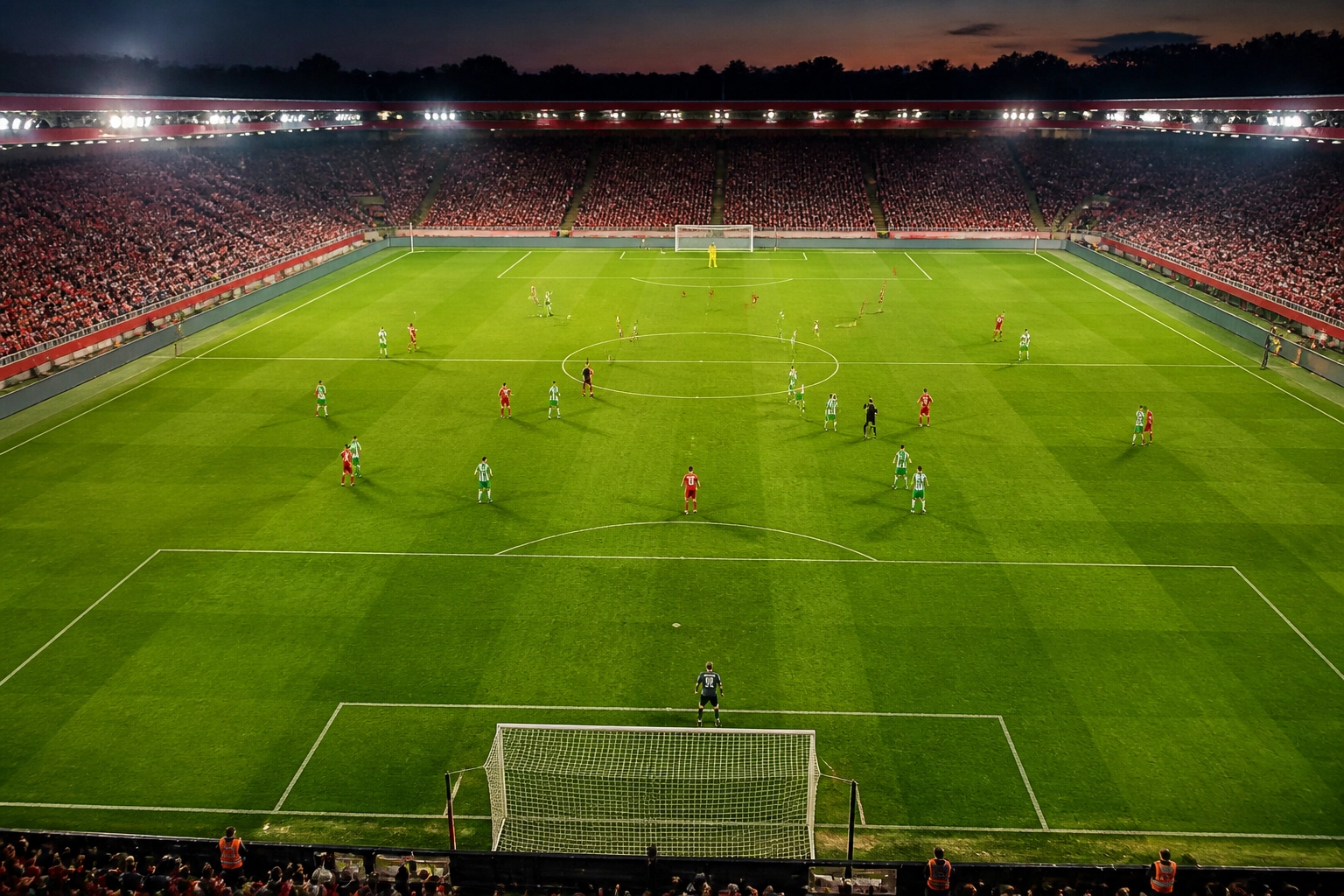 Taktische Formationen von Union Berlin und FC Augsburg in der Bundesliga im Stadion an der Alten Försterei.