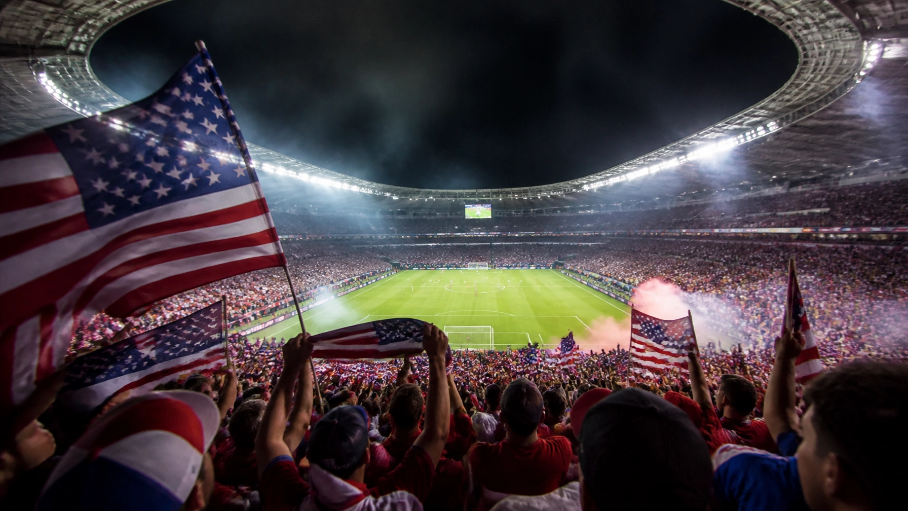 Atmosphäre in einem US-amerikanischen Stadion vor dem Spiel gegen Senegal