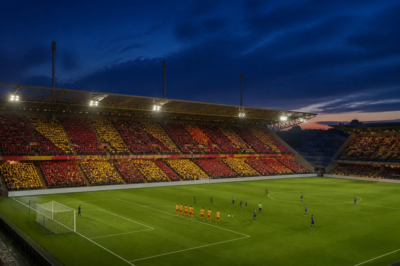 Das Stade Bollaert-Delelis in Lens vor der Ligue 1 Partie gegen den FC Nantes.