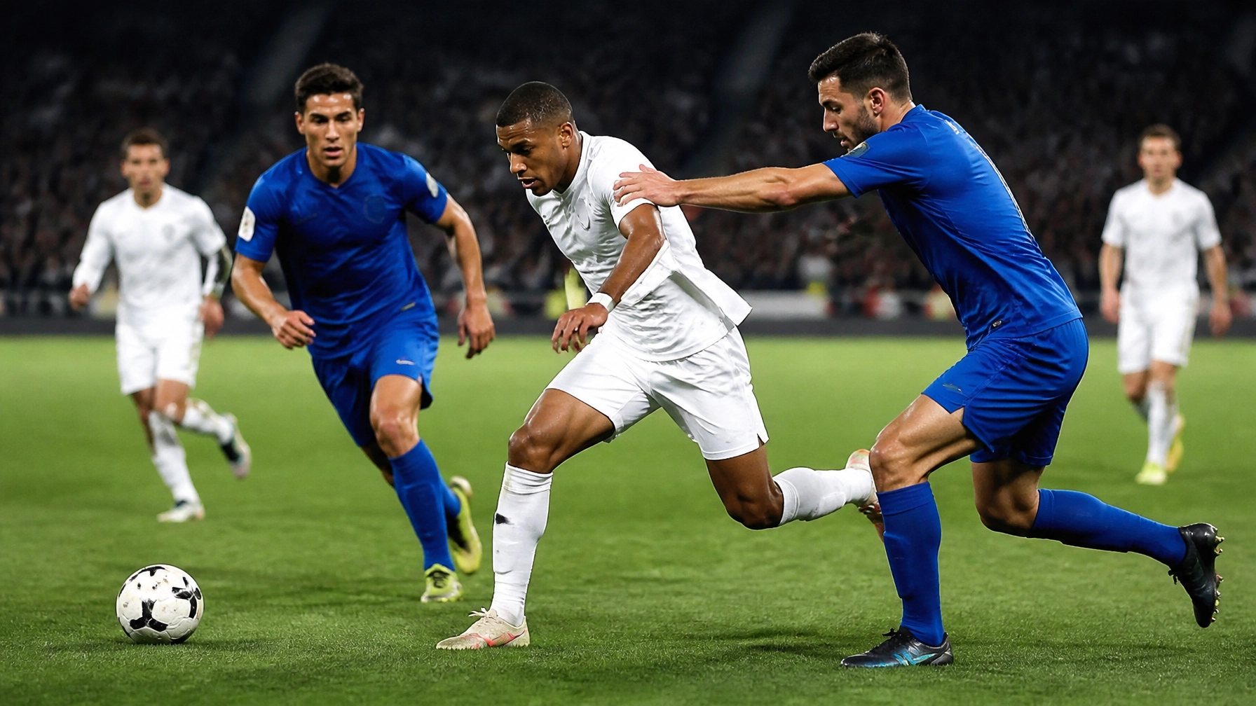 Action-Szene zwischen Deutschland und Finnland auf dem Spielfeld