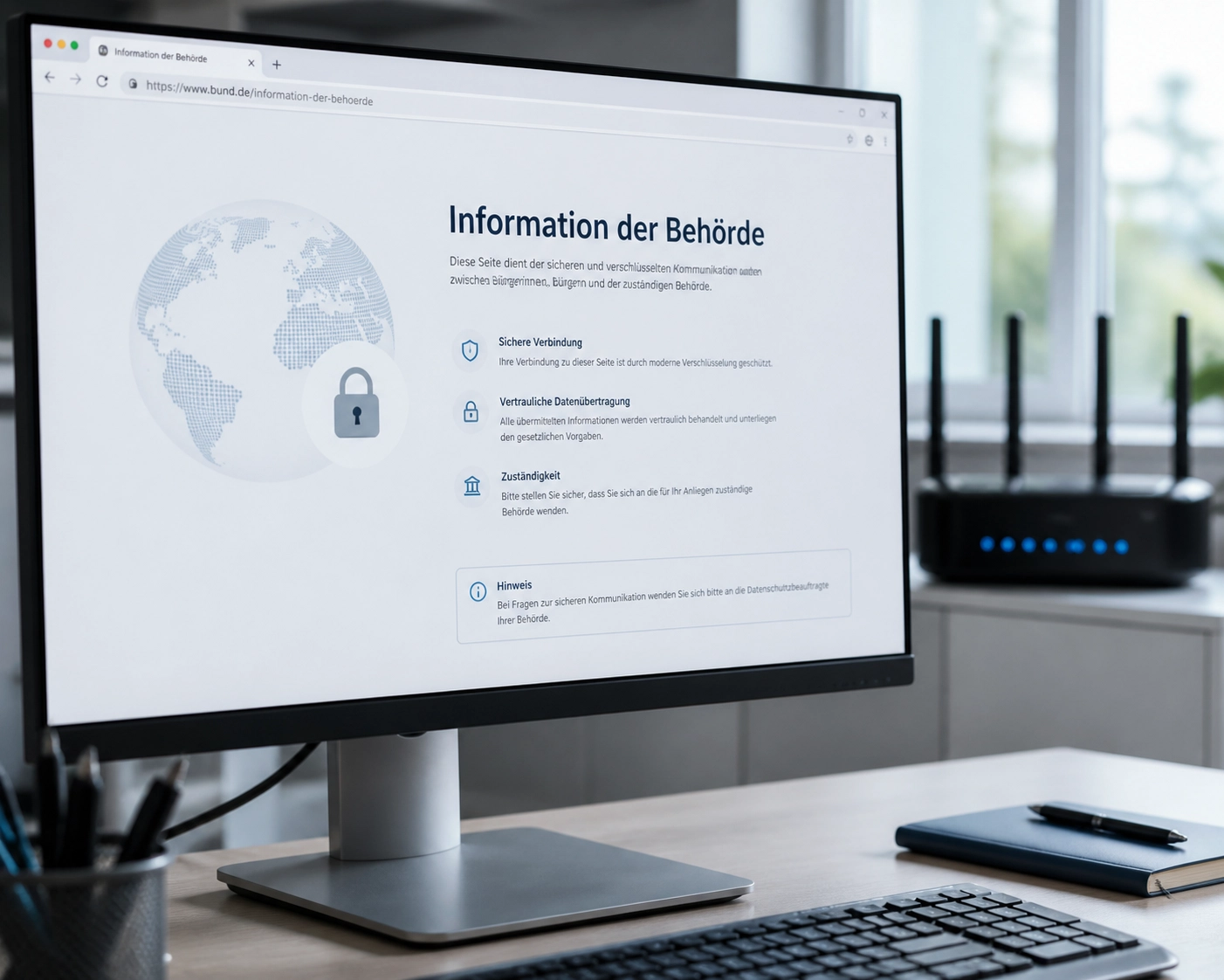 Monitor zeigt behördliche Hinweisseite nach DNS-Sperren für Sportwetten in Deutschland.