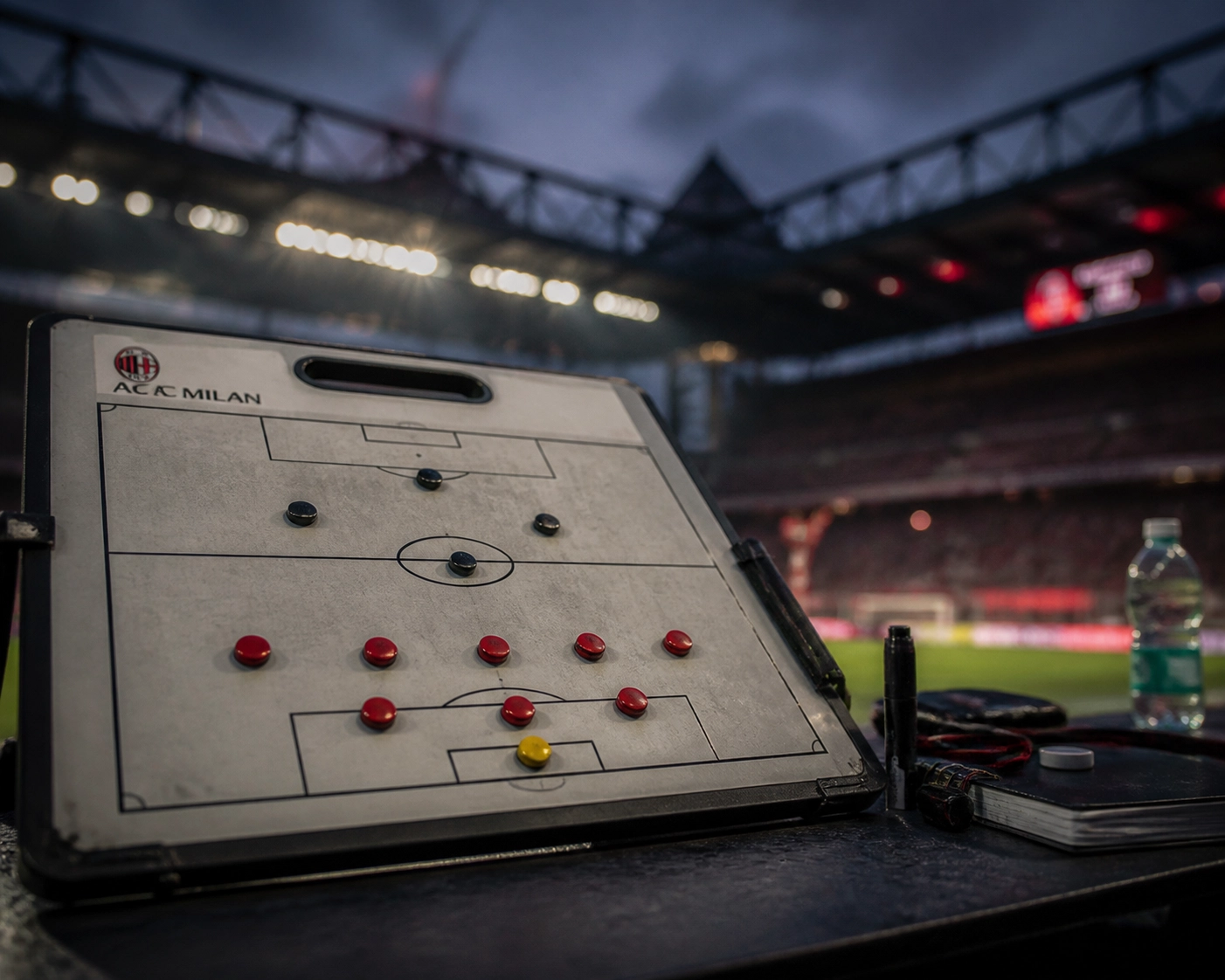 Fußball-Taktiktafel für die Analyse der Defensive beim Spiel Inter Mailand gegen AS Roma.