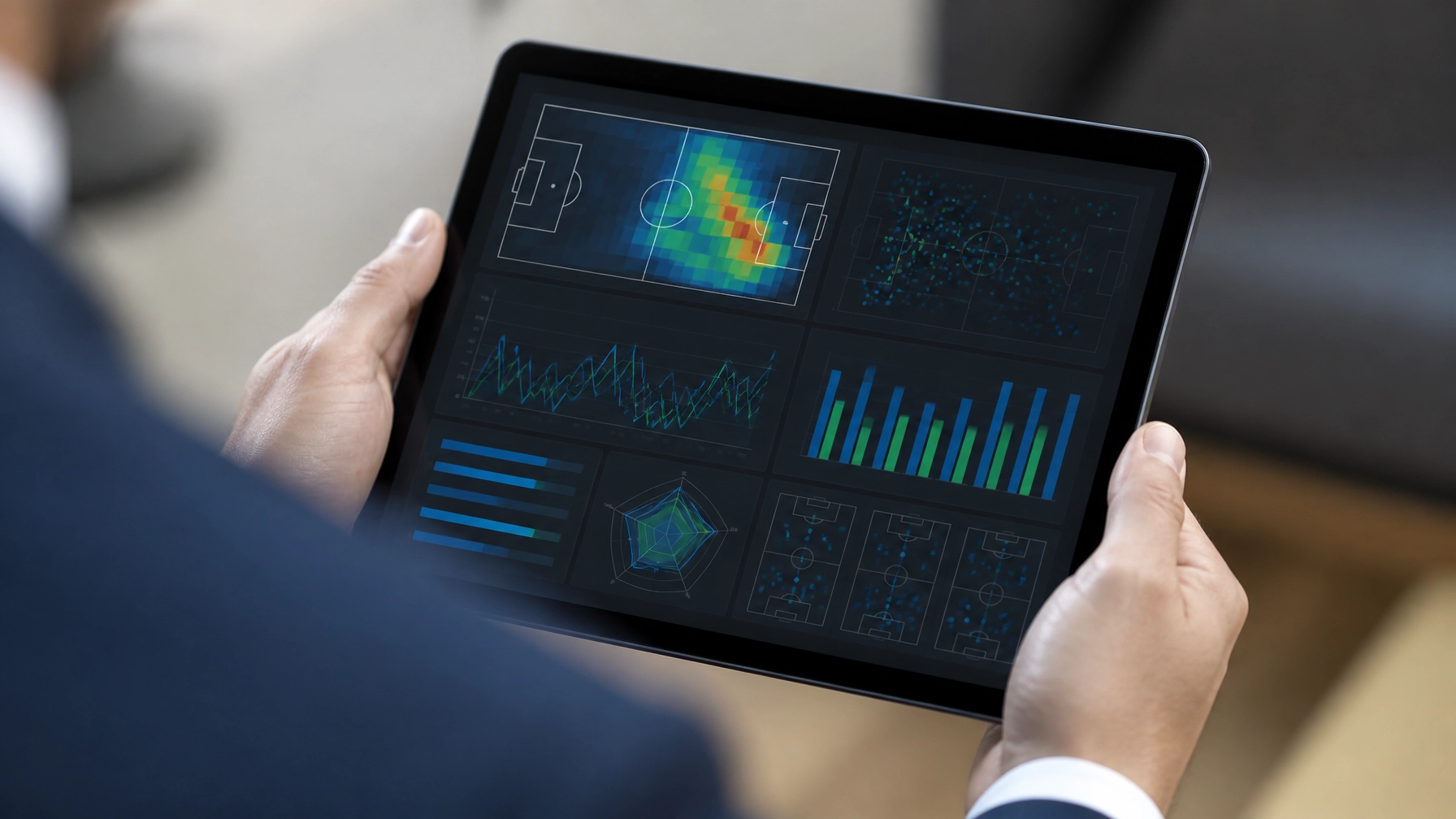 Daten-Analyse Dashboard auf einem Tablet