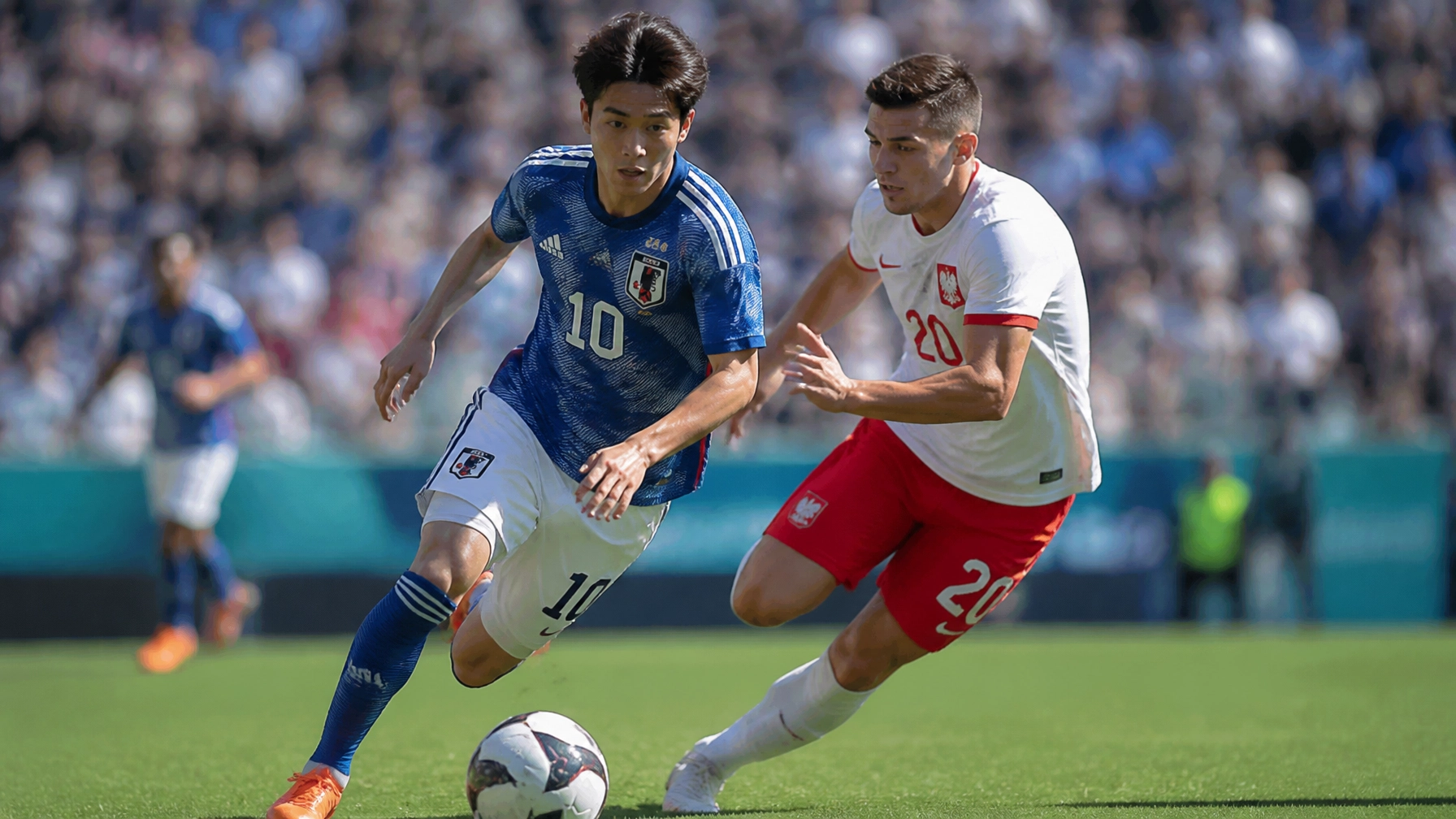 Actiongeladene Szene zwischen japanischen und polnischen Nationalspielern in Dallas