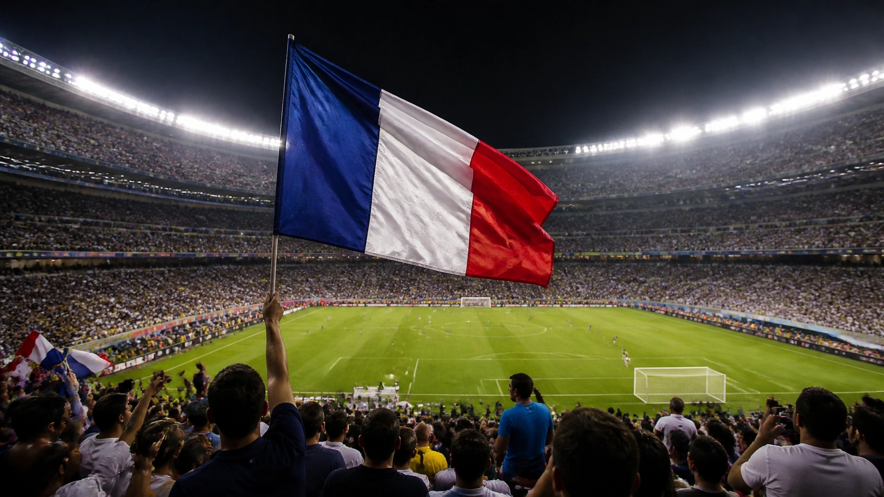 Die Fans im MetLife Stadium bereiten sich auf das Frankreich-Spiel vor