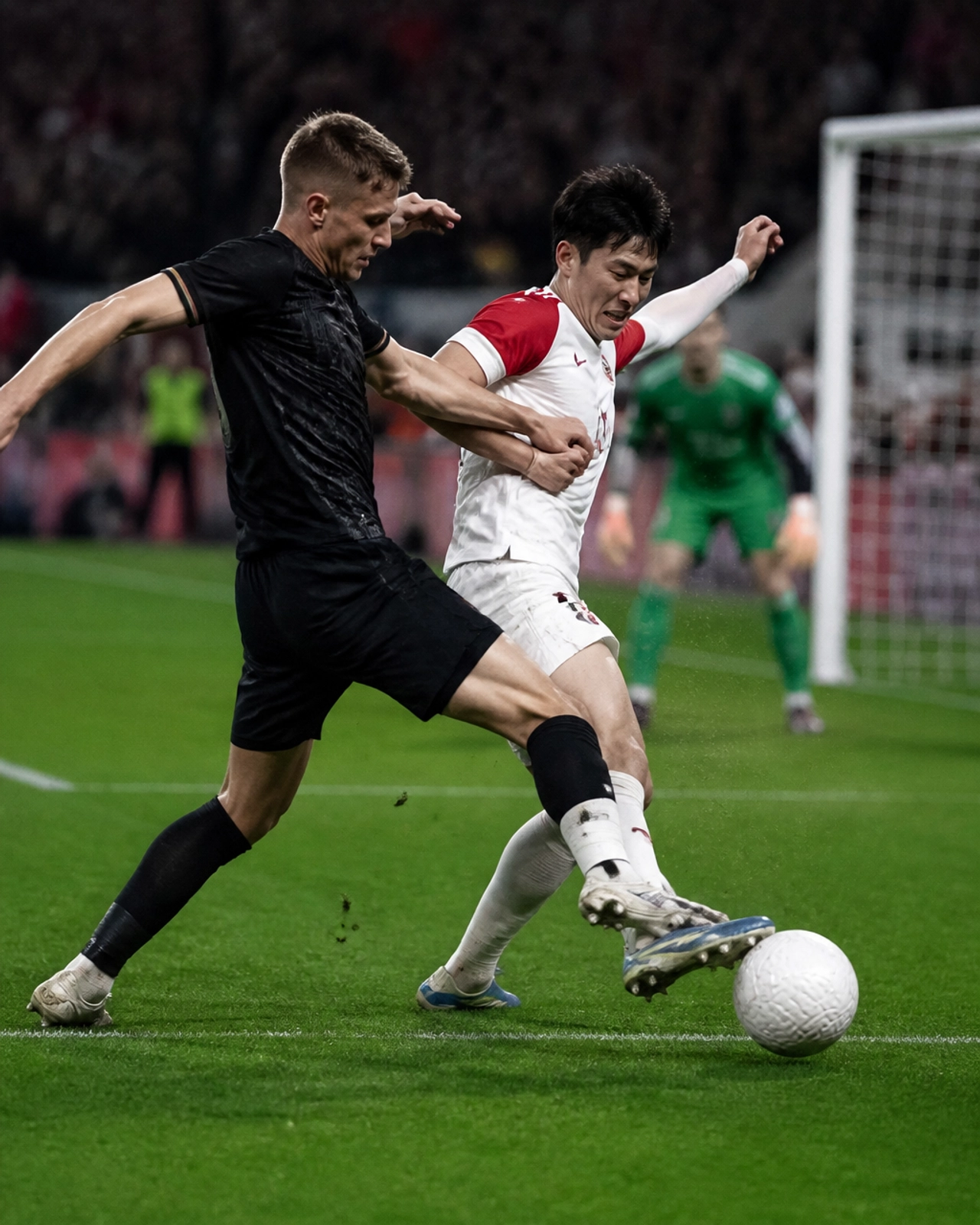 Intensive Zweikampfsituation in der Bundesliga
