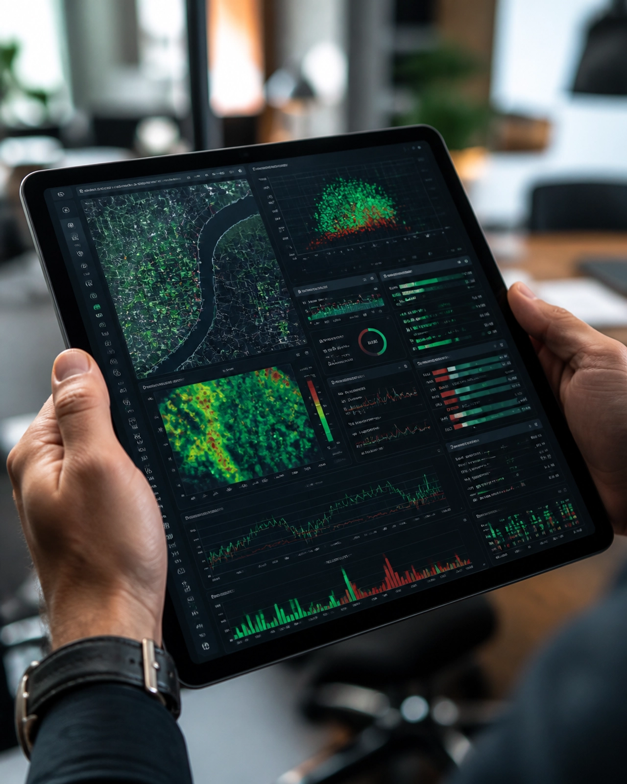 Moderne Datenanalyse auf einem Tablet