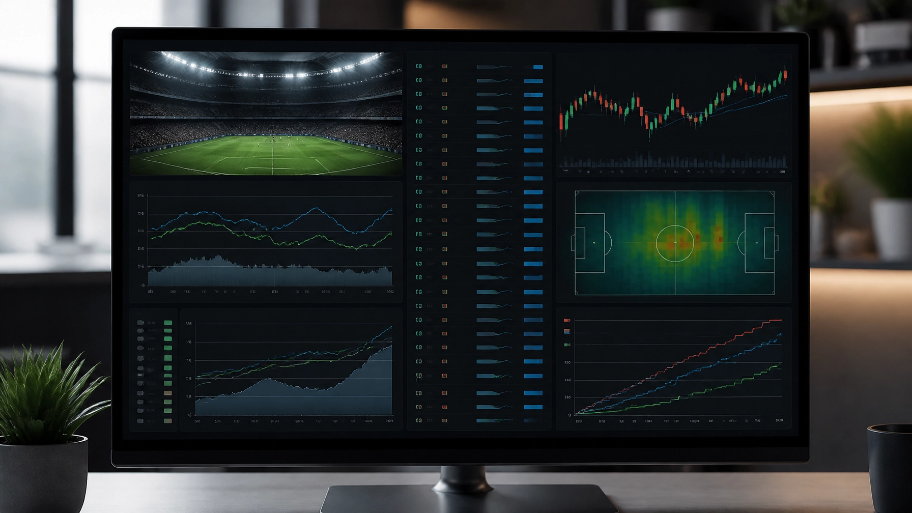 Statistische Daten und Quotenanalyse auf Bildschirmen