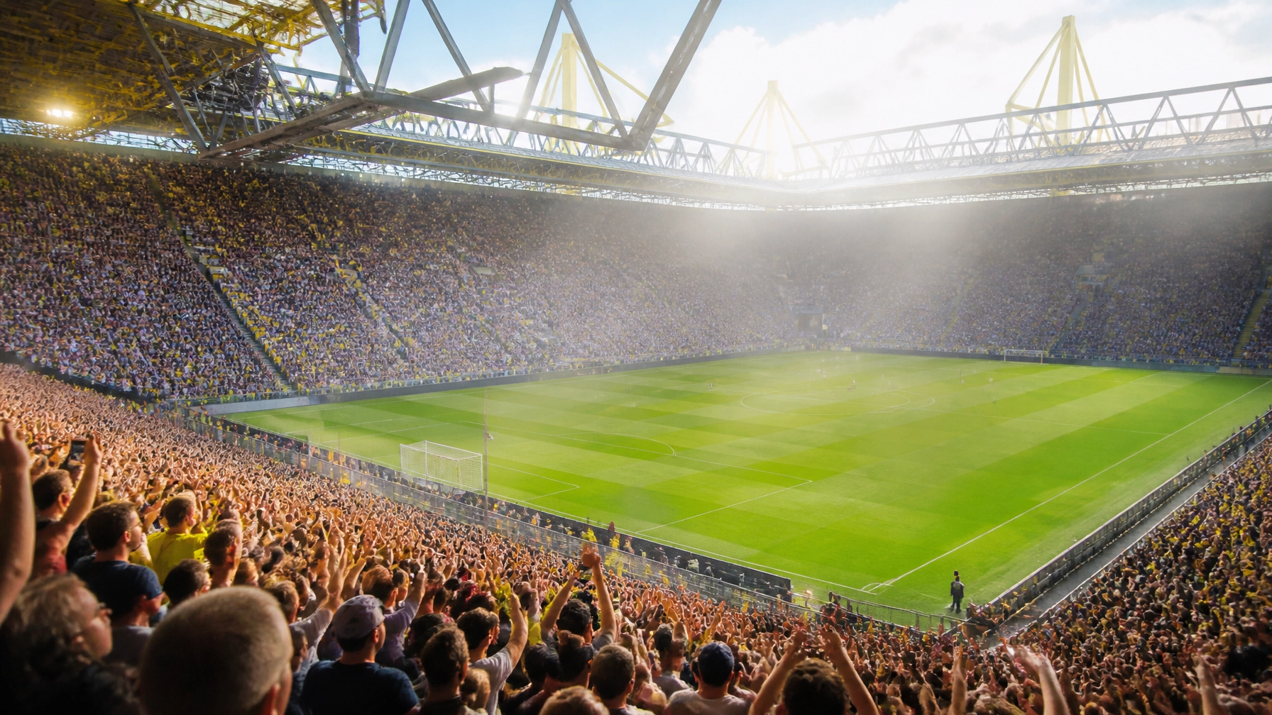 Atmosphärisches deutsches Fußballstadion