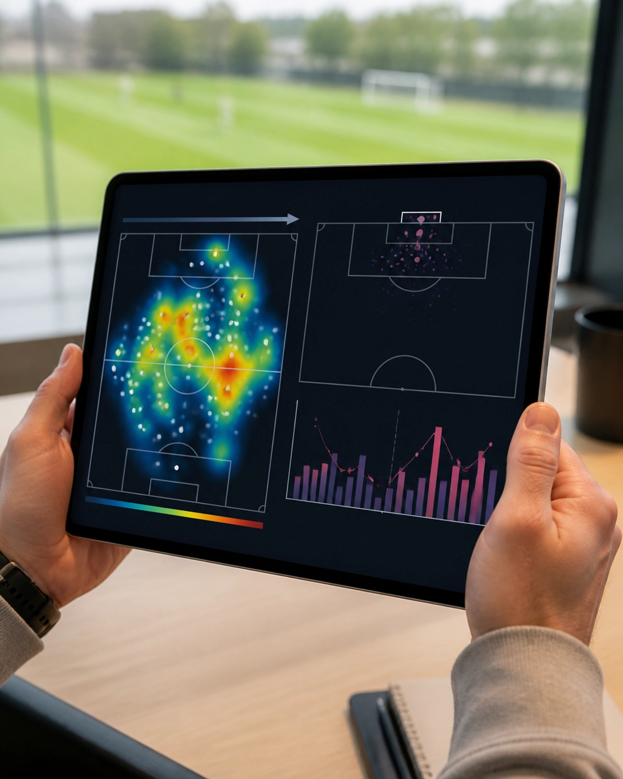Analyse von xG-Daten auf einem Tablet am 04.07.2026
