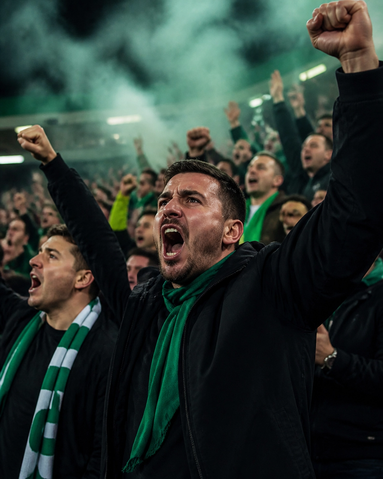 Leidenschaftliche Fans im Stadion