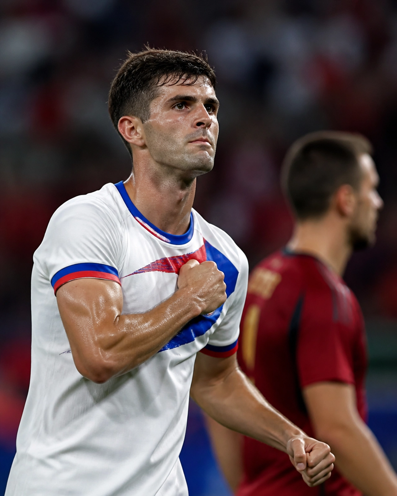 Ein Spieler der USA fokussiert vor dem Achtelfinale gegen Belgien