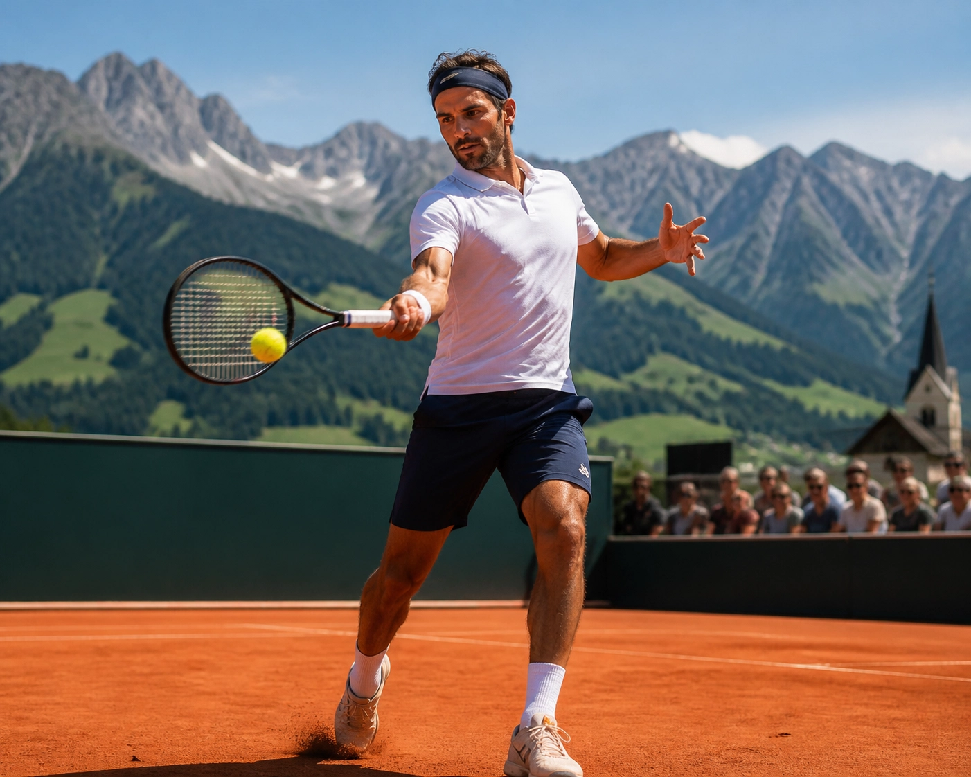 Intensives Match auf dem Center Court in Kitzbühel