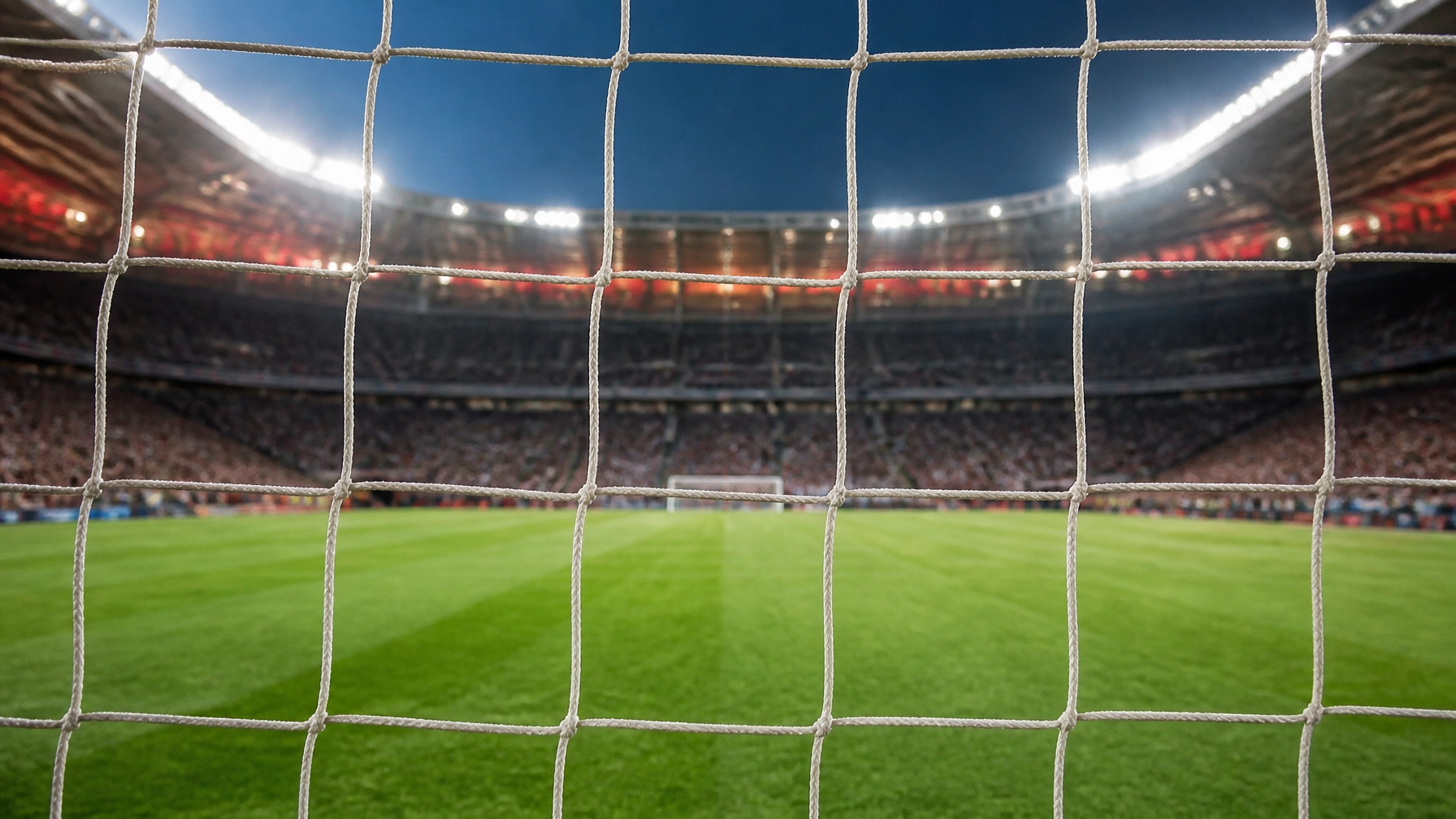 Blick auf das Tornetz vor Spielbeginn