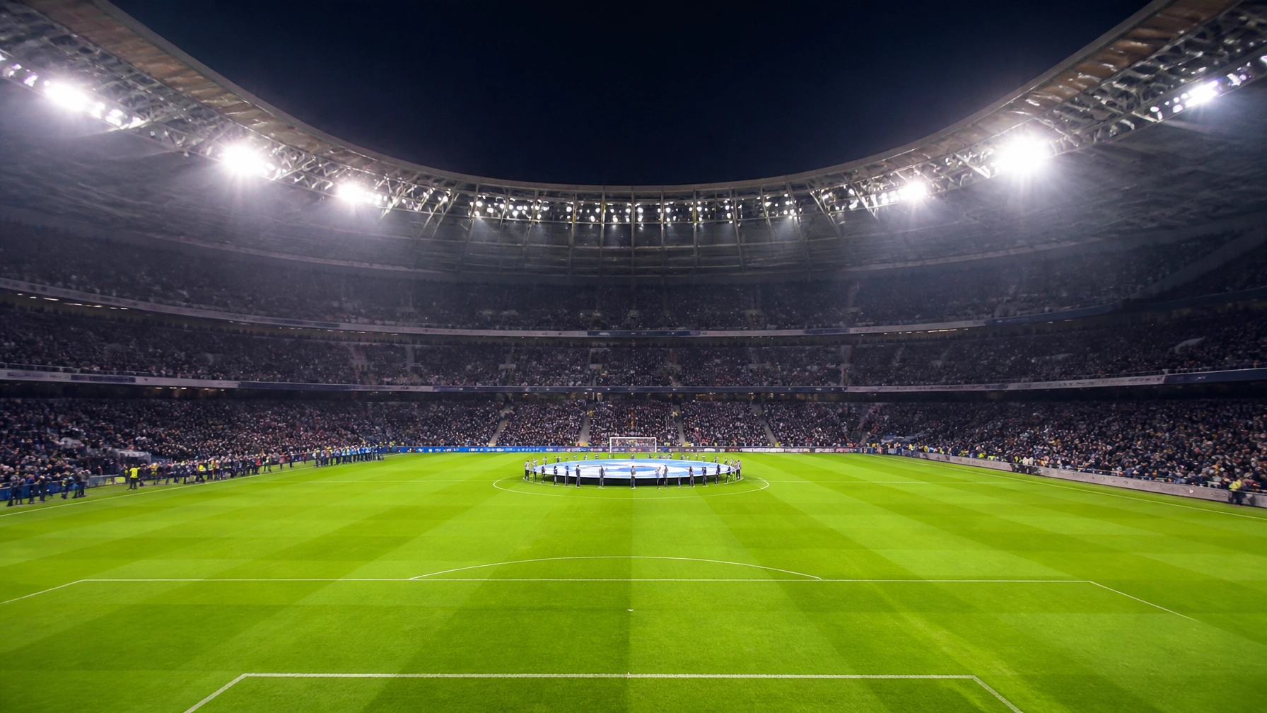 Flutlichtspiel im modernen Stadionrund