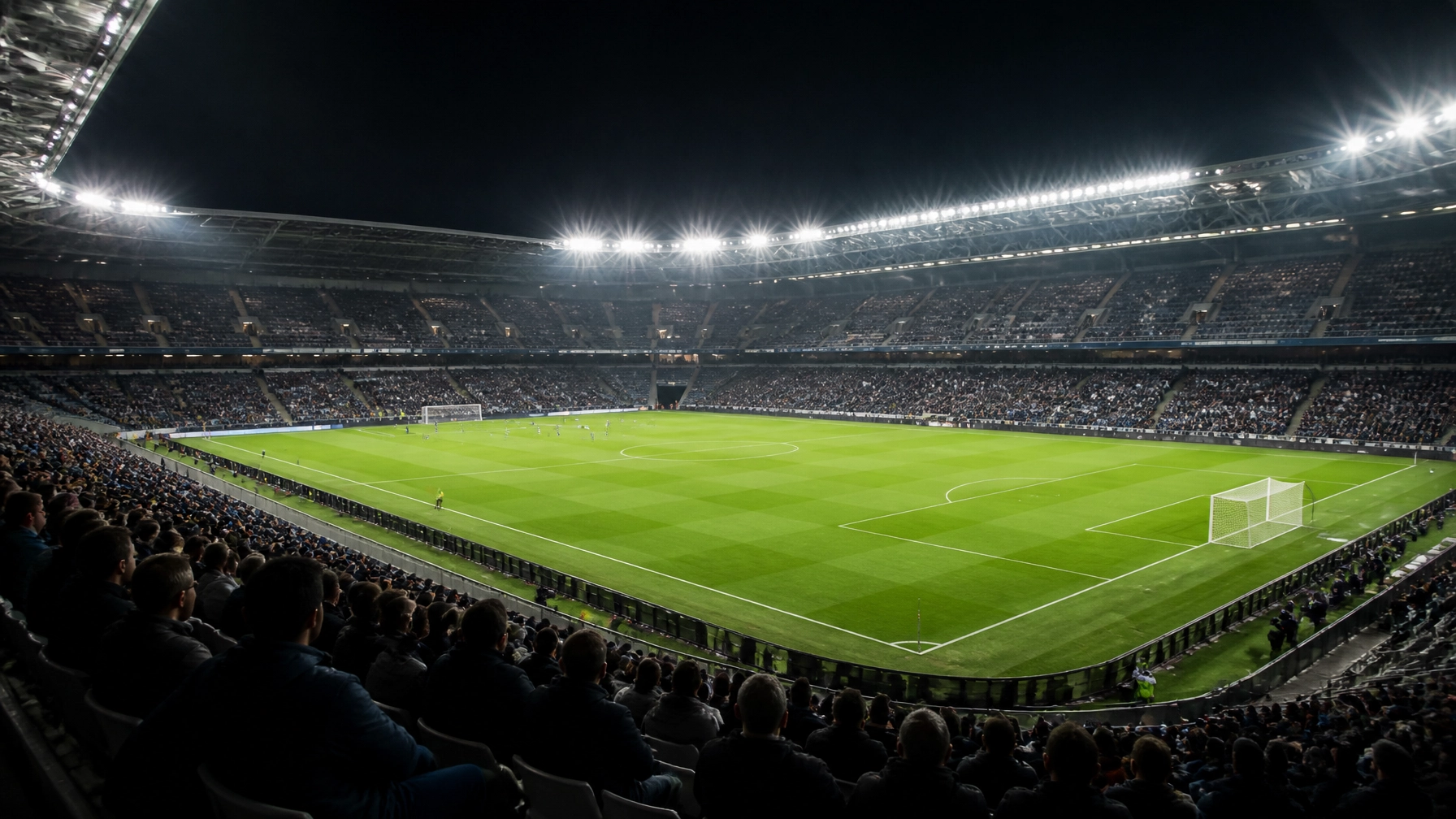 Die Atmosphäre im Stadion bei Nacht unter den Flutlichtern von Porto Alegre