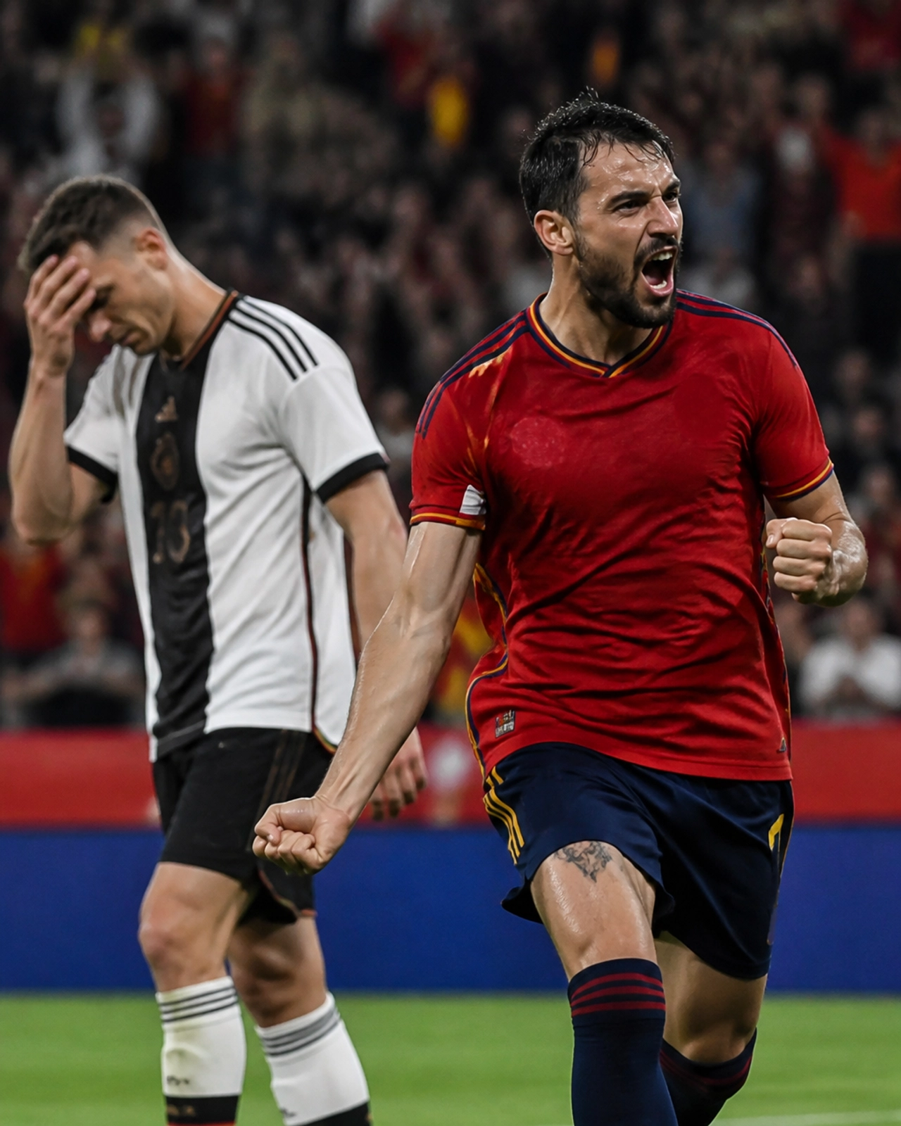 Spielszene aus dem Halbfinale zwischen Spanien und Frankreich