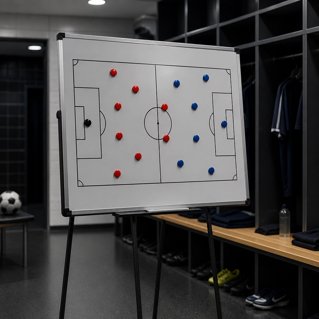 Taktische Besprechung in der Kabine vor dem Champions-League-Qualifikationsspiel