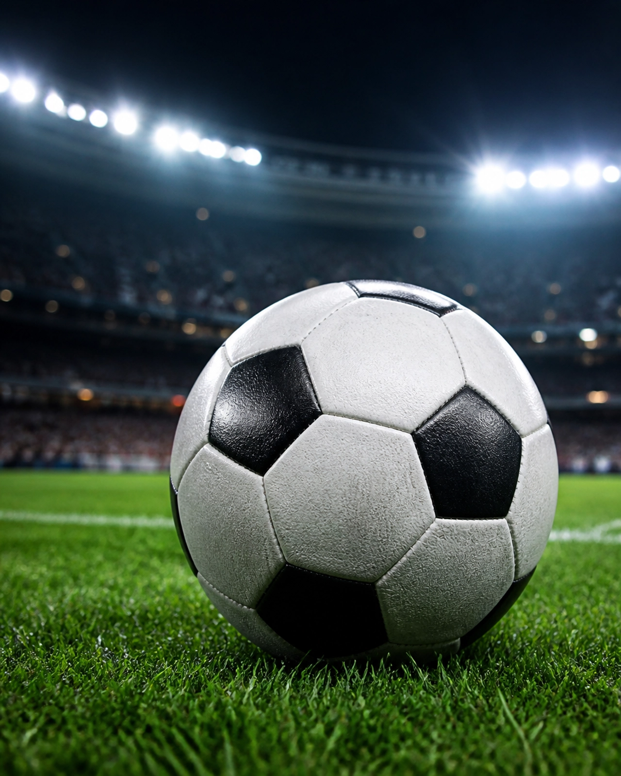 Nahaufnahme Fußball auf Rasen