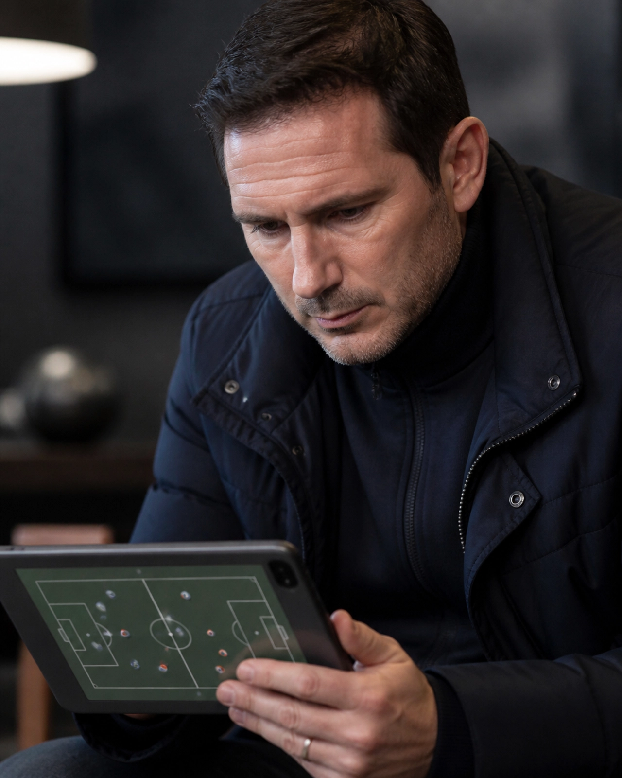 Ein Analyst betrachtet taktische Diagramme auf einem Tablet