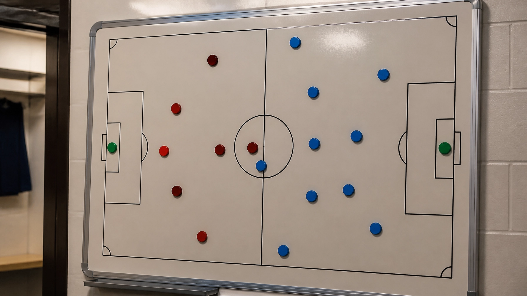 Die taktische Ausrichtung auf einem Whiteboard visualisiert die strategische Tiefe des Spiels