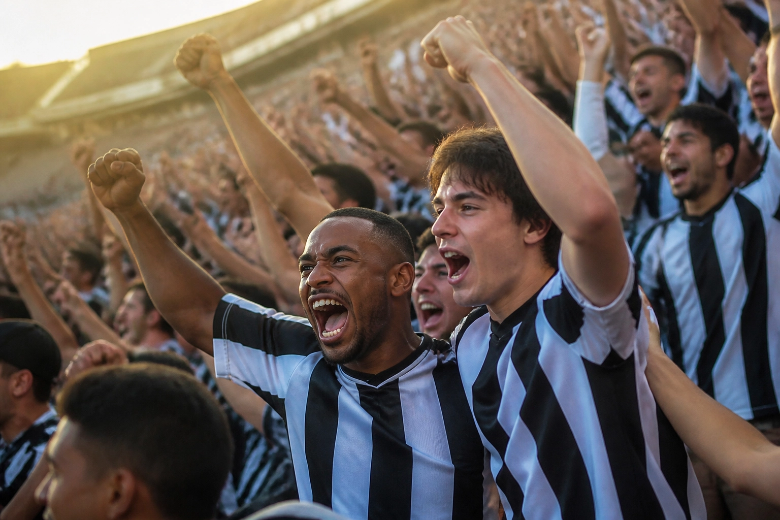 Fans im Stadion feiern eine gelungene Aktion