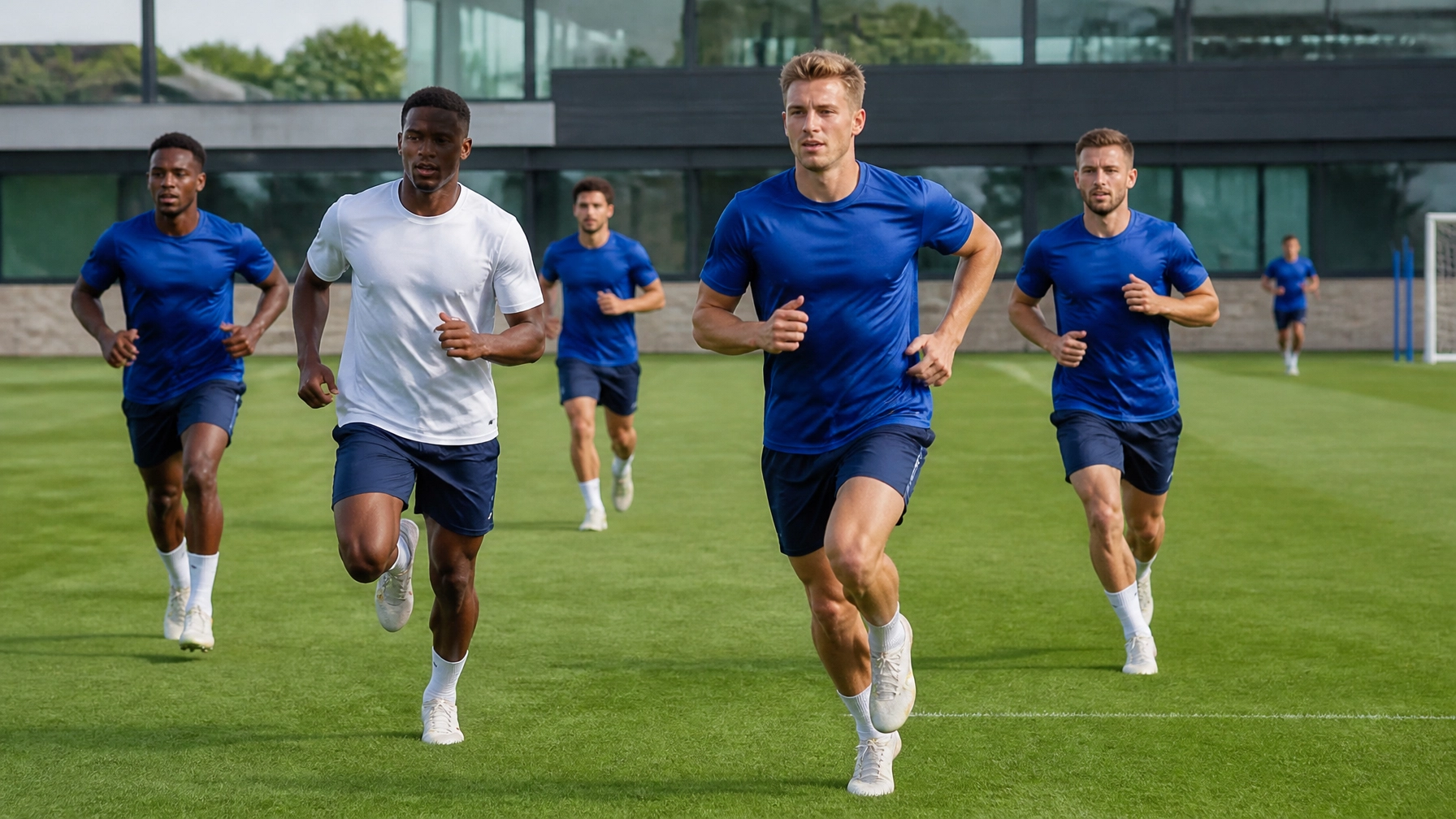 Die Mannschaft von Klaksvík beim Abschlusstraining vor der Abreise nach Luxemburg