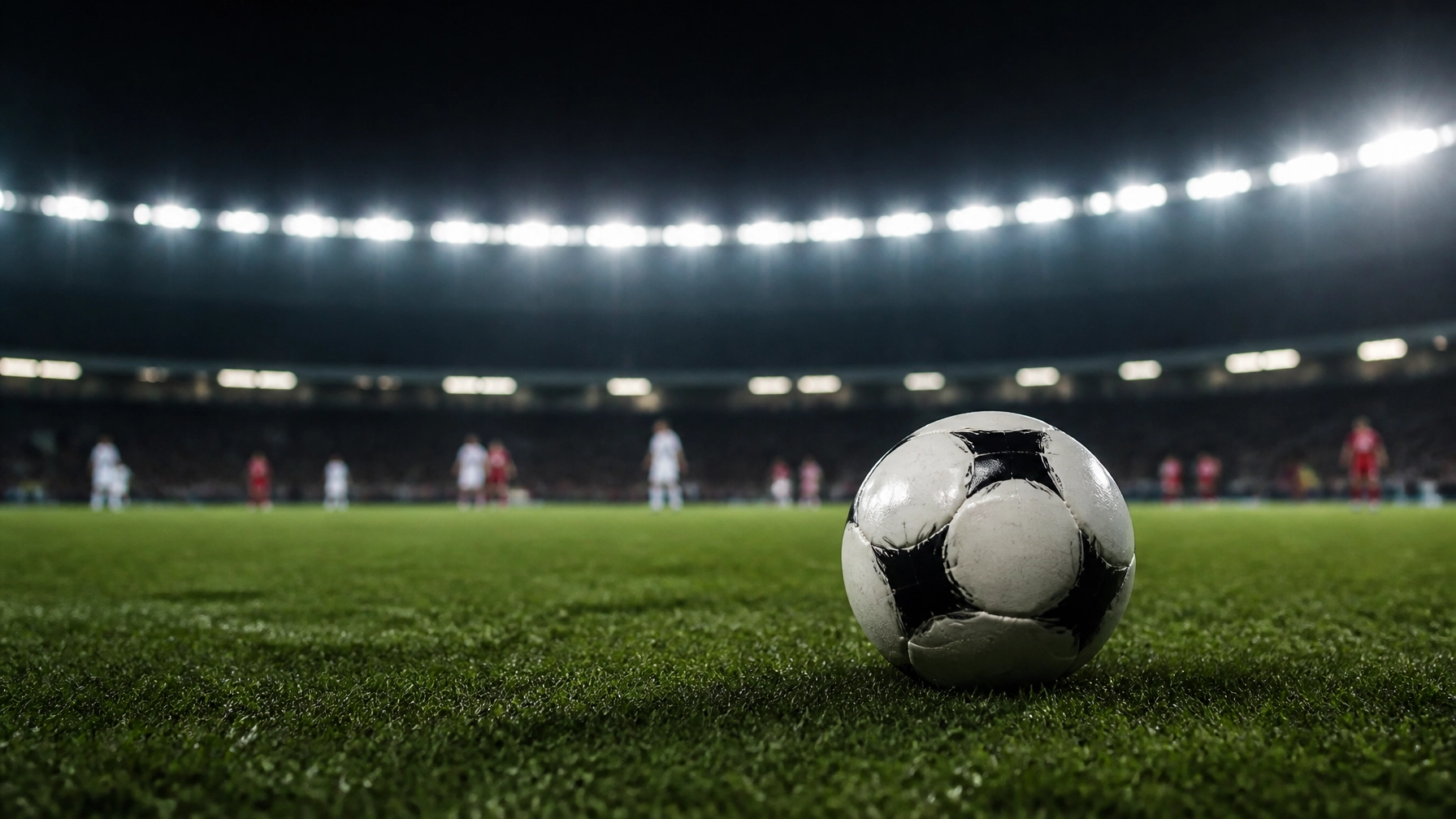 Fußball und ruhige Stadionstimmung als Symbol für die Torlinie Under 2,5