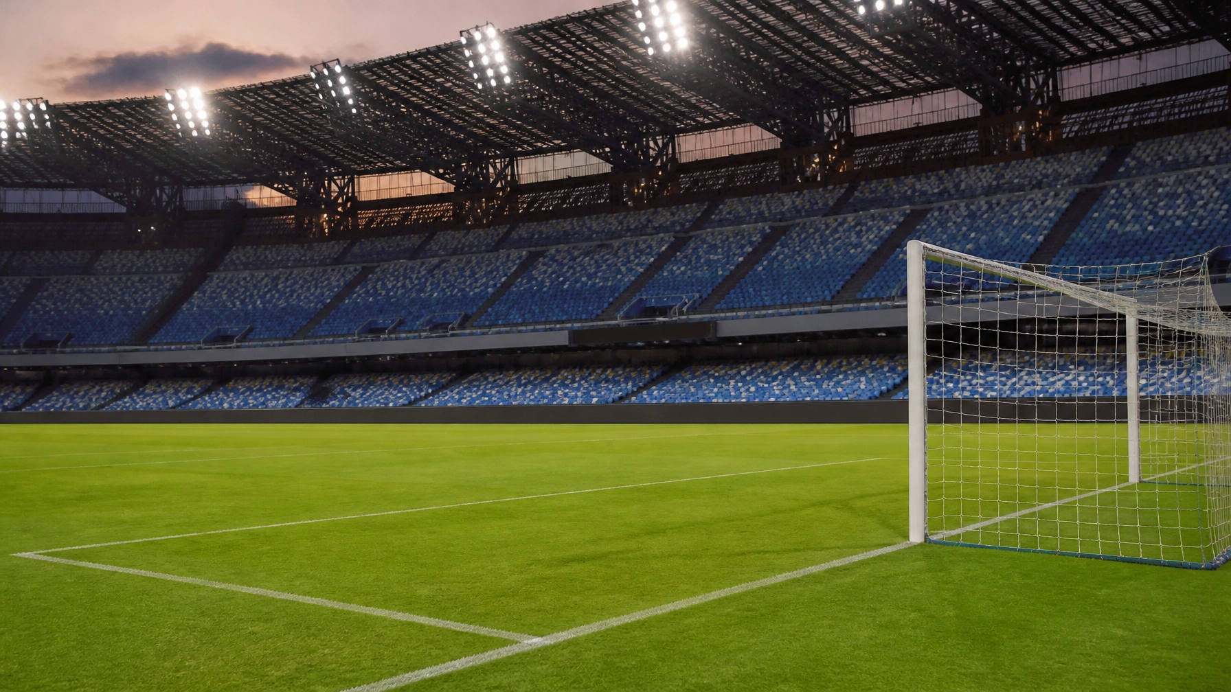 Torbereich in einem italienischen Stadion vor dem Anpfiff