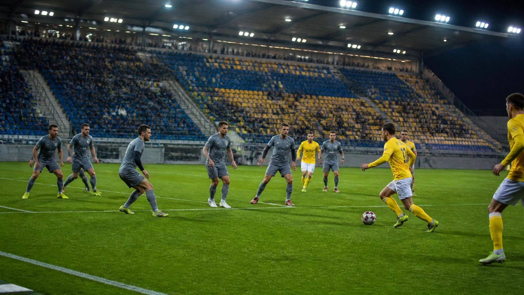 Taktische Spielsituation im europäischen Playoff im Stadion Z'dežele