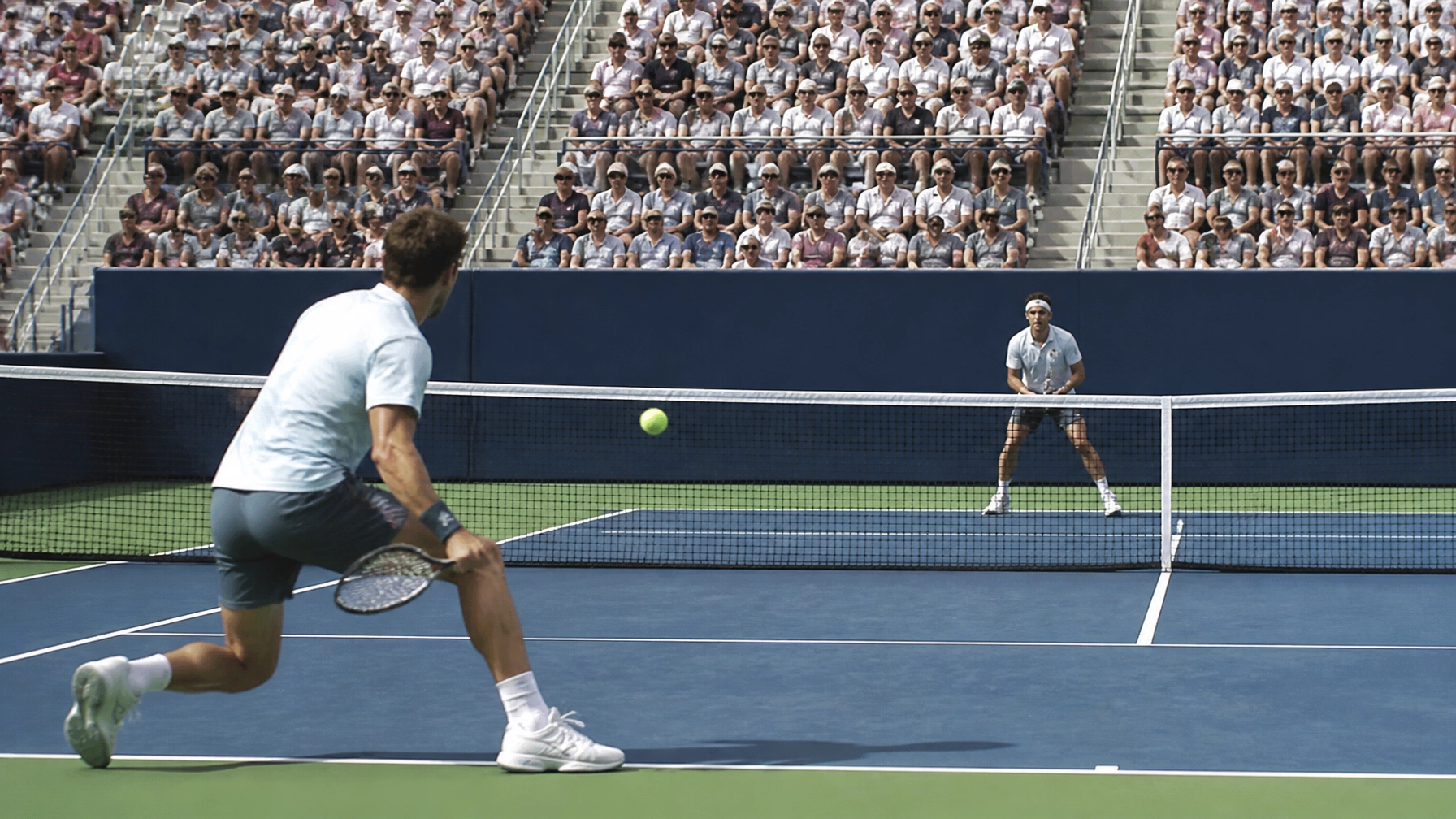 Fotorealistischer ATP-Halbfinaltag auf einem kanadischen Hartplatz in Montreal