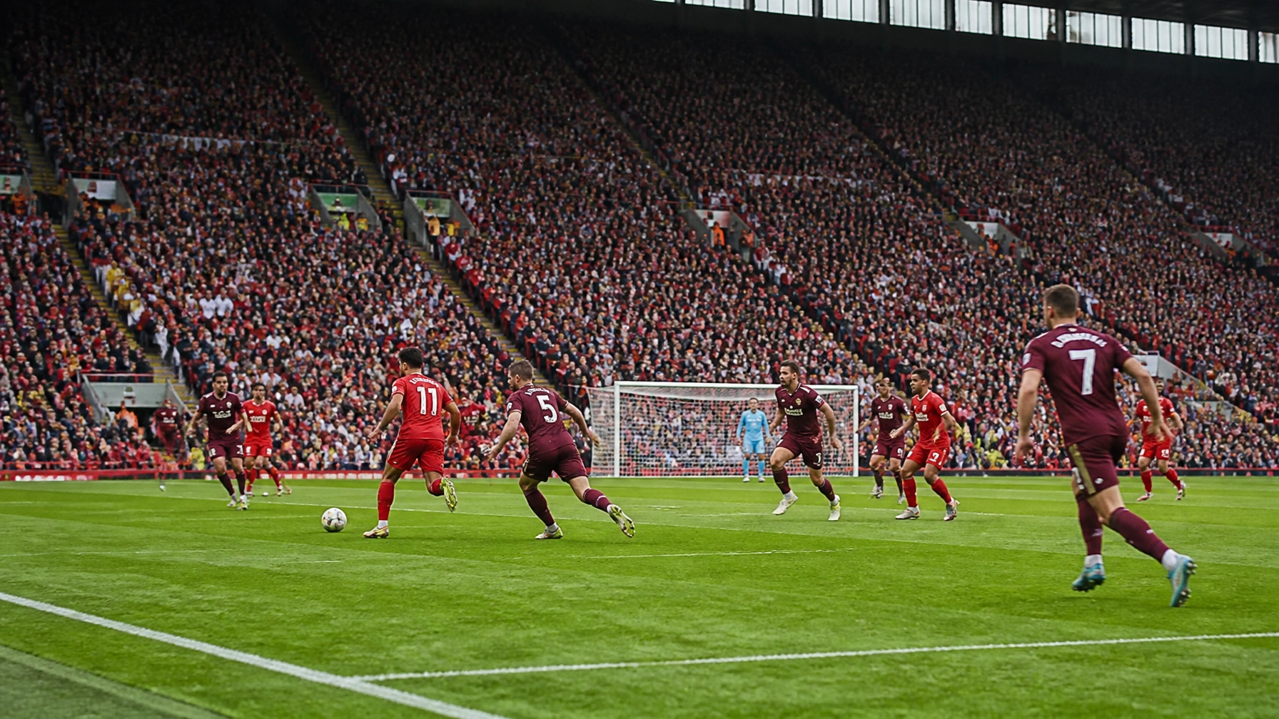 Realistische Spielsituation bei Liverpool gegen Nottingham Forest
