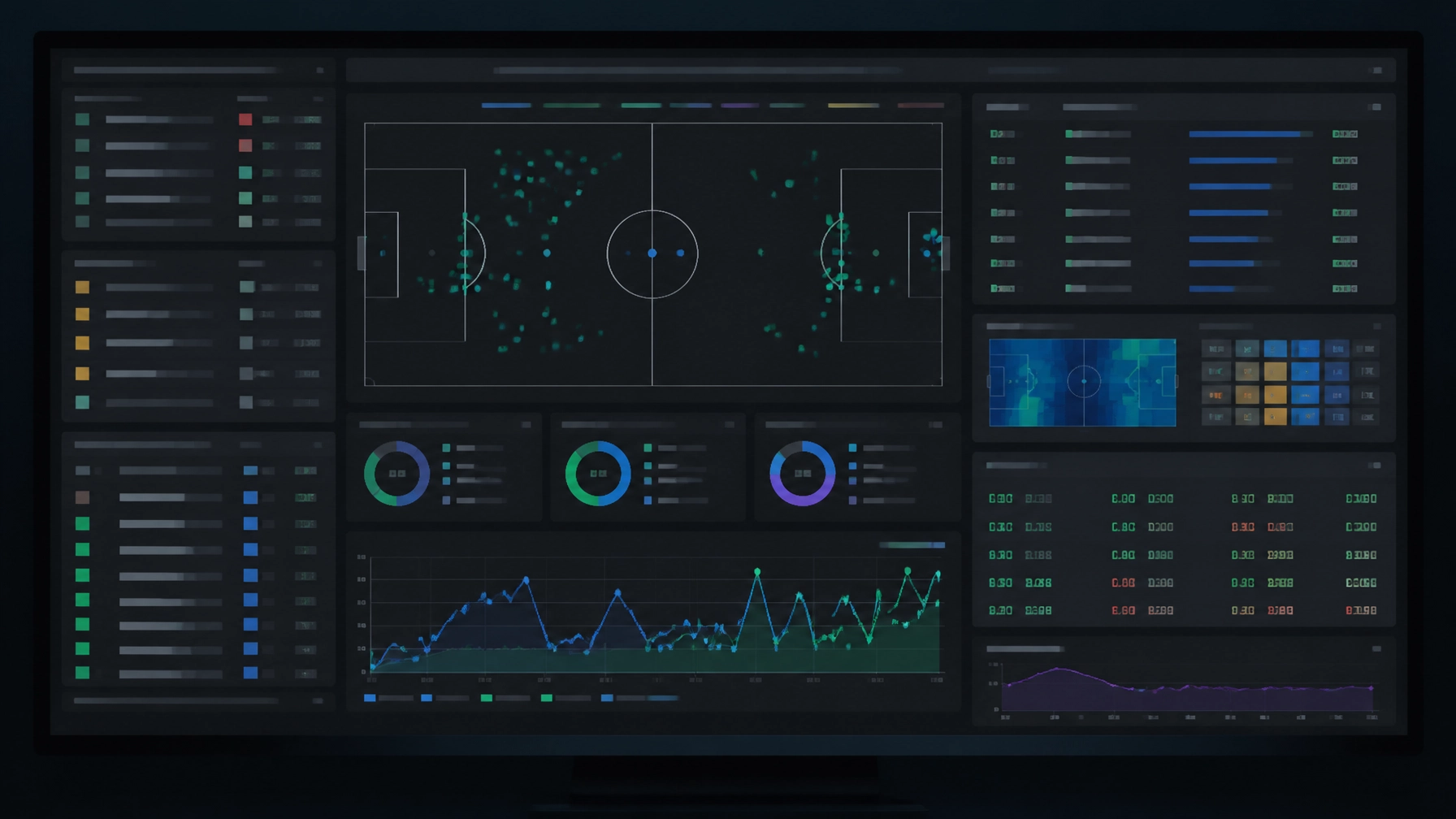 Analytische Daten und Quotenstatistiken auf einem digitalen Bildschirm