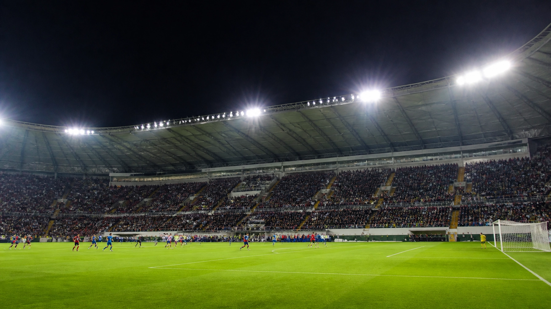 Stadion Flutlicht Champions League Qualifikation