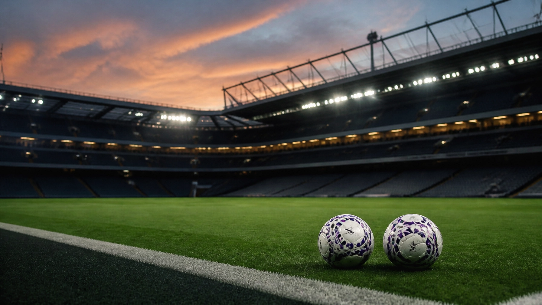Leeres Fußballstadion bei Dämmerung als Symbol für den Transfermarkt